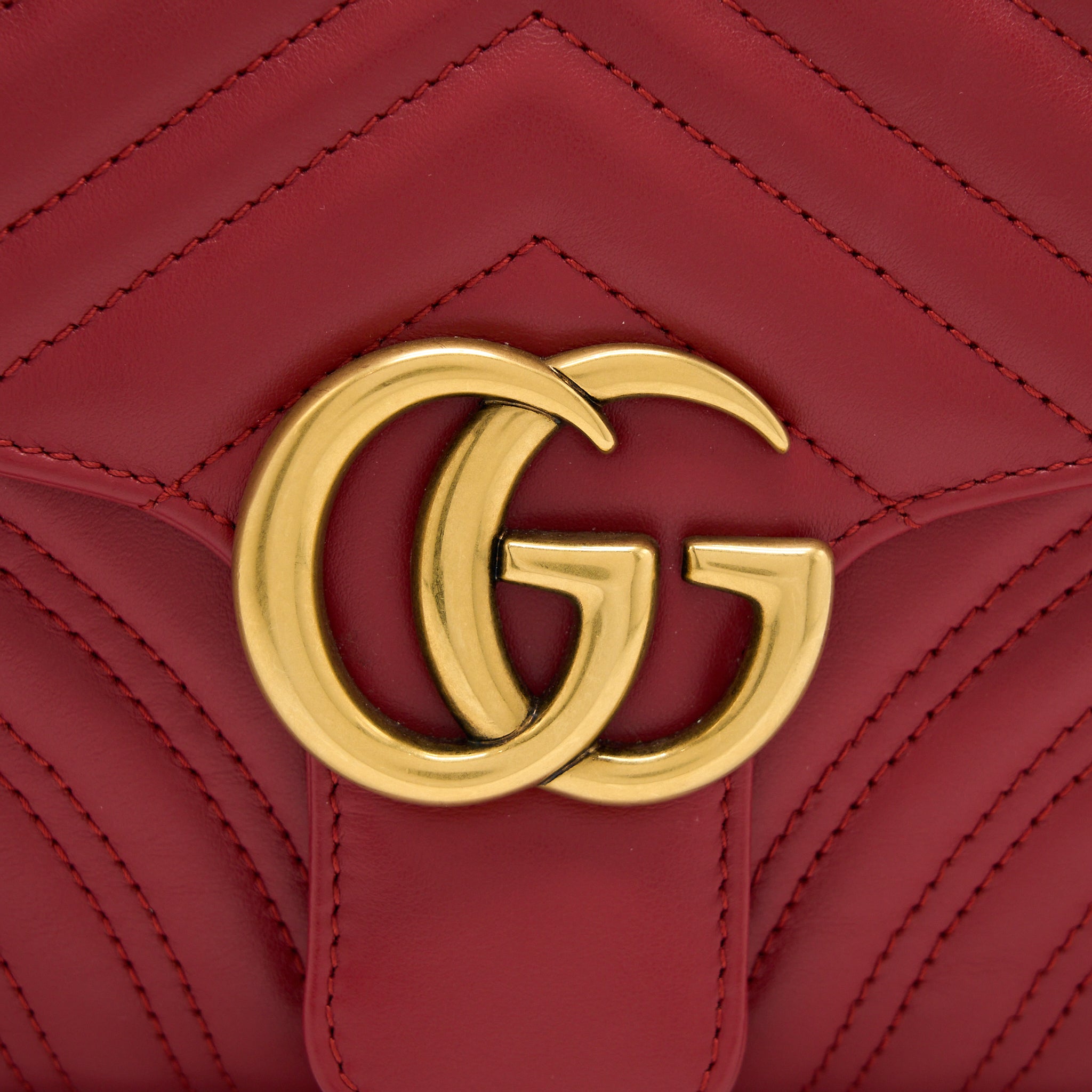GUCCI SYLVIE WEB GG MARMONT BAG CALFSKIN RED GHW