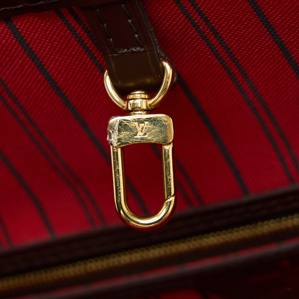 LOUIS VUITTON NEVERFULL MM DAMIER EBENE GHW WITH INITIAL S.S