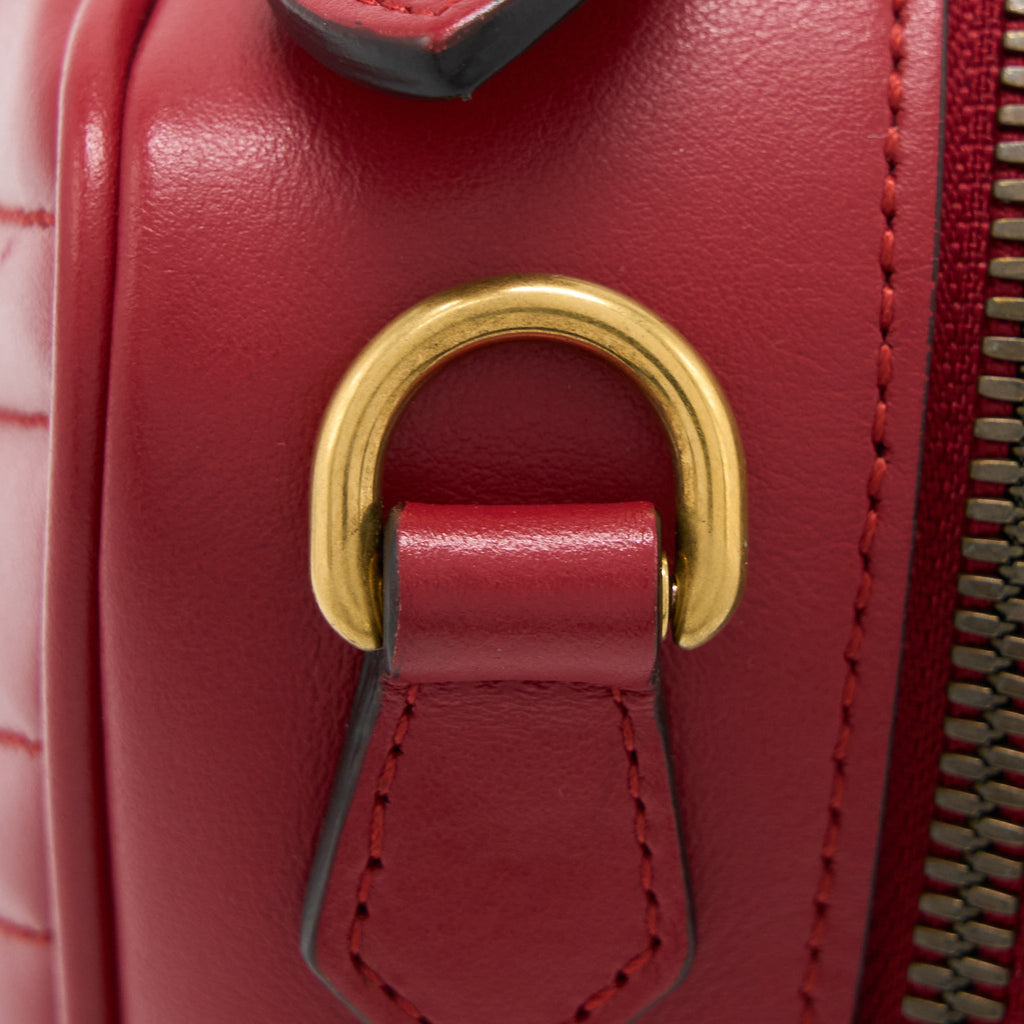 GUCCI SYLVIE WEB GG MARMONT BAG CALFSKIN RED GHW