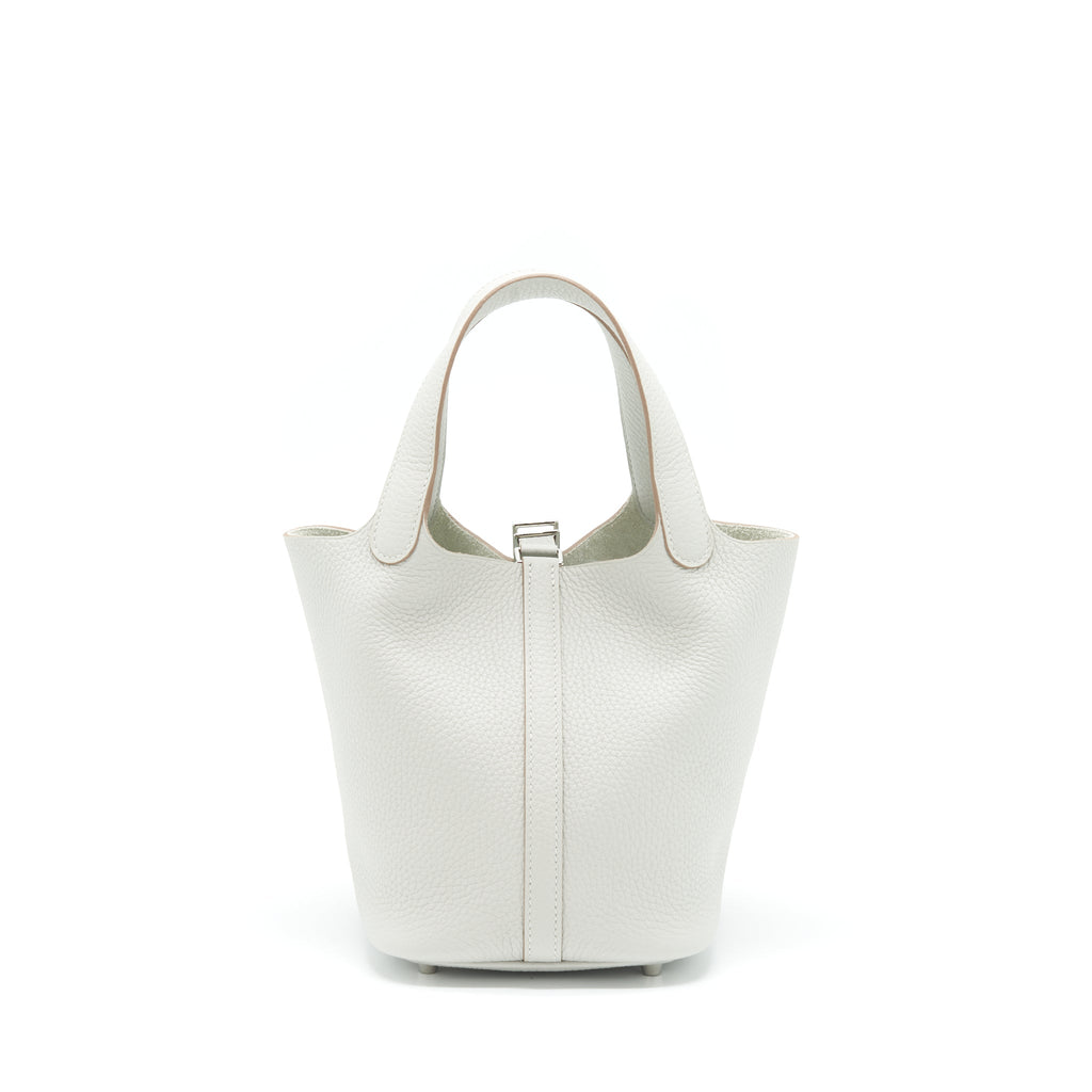 HERMES PICOTIN 18 LOCK BAG CLEMENCE 80 GRIS PERLE SHW