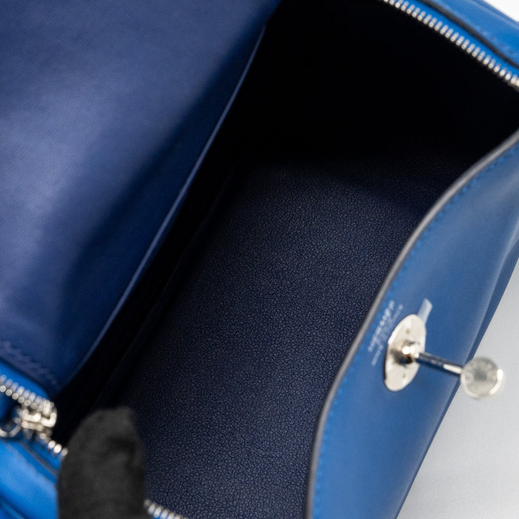 HERMES MINI LINDY SWIFT BLUE FRANCE / BLUE SAPHIR SHW