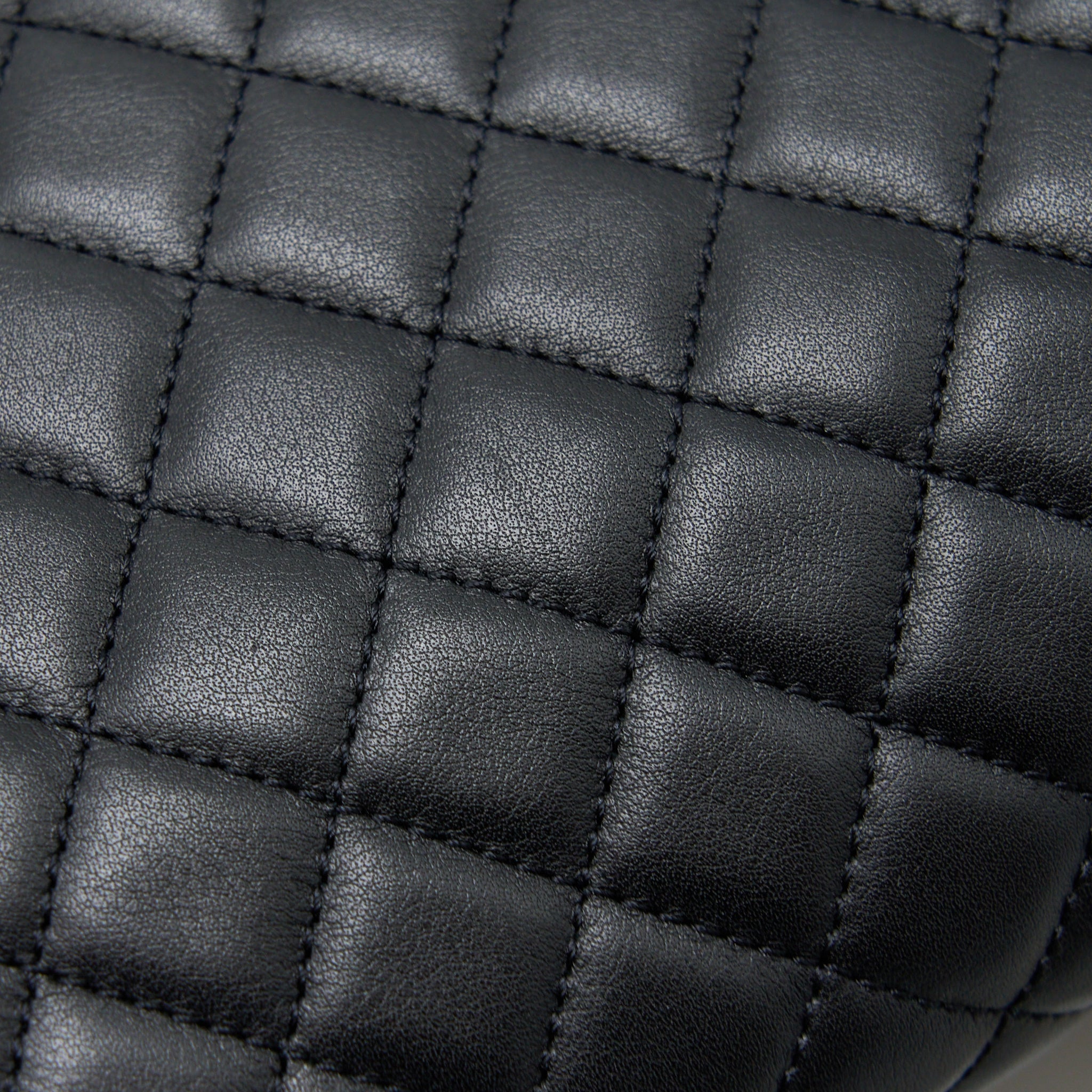 CHANEL MEDIUM BOY BAG CALFSKIN BLACK BRUSHED GHW