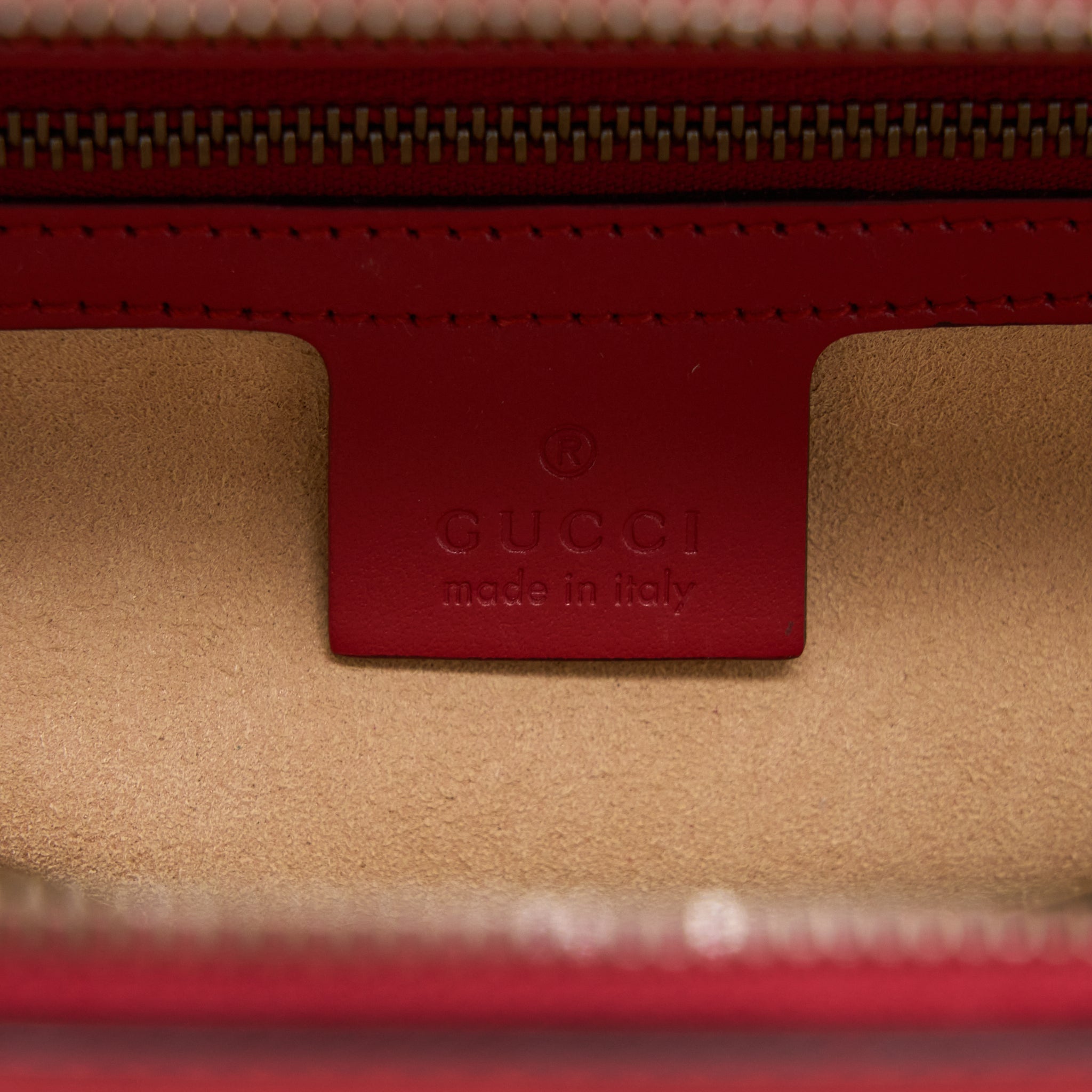 GUCCI SYLVIE WEB GG MARMONT BAG CALFSKIN RED GHW