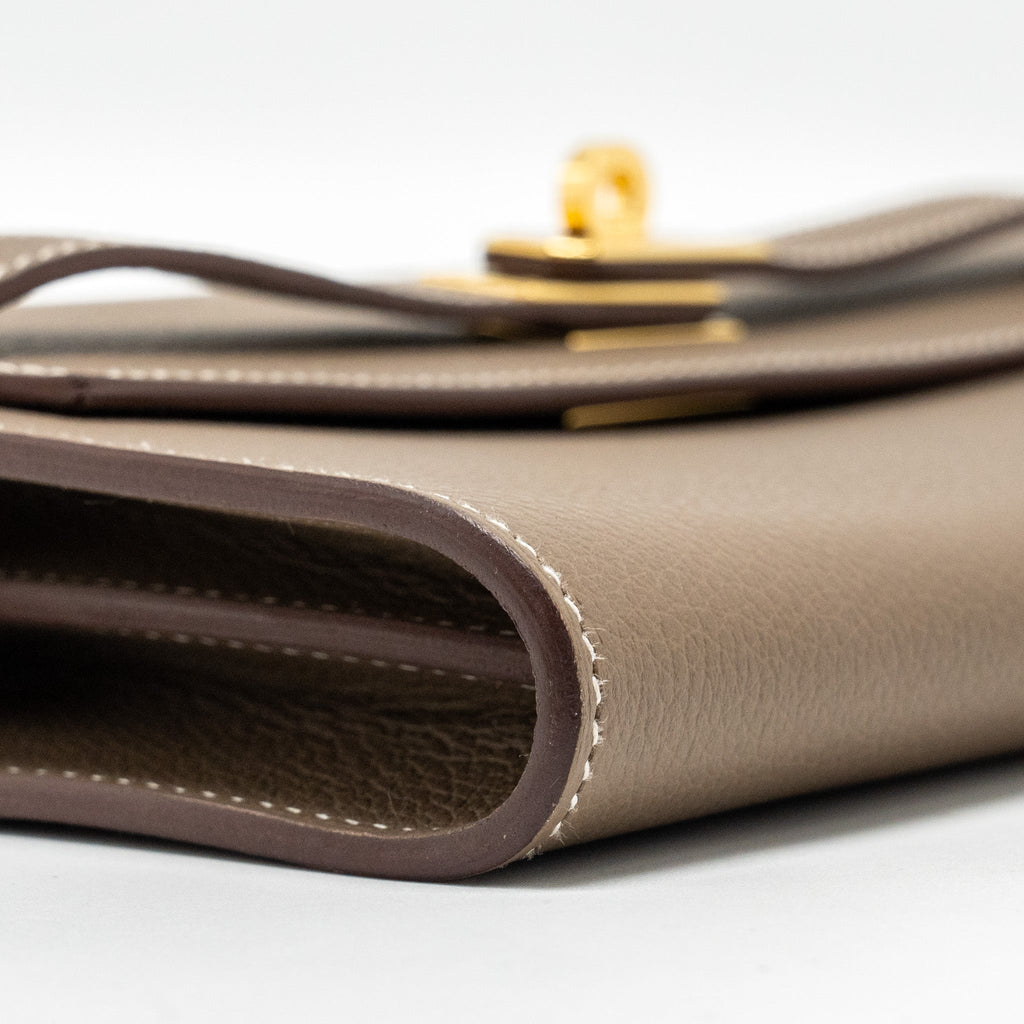 HERMES KELLY TO GO EVERCOLOR ETOUPE GHW