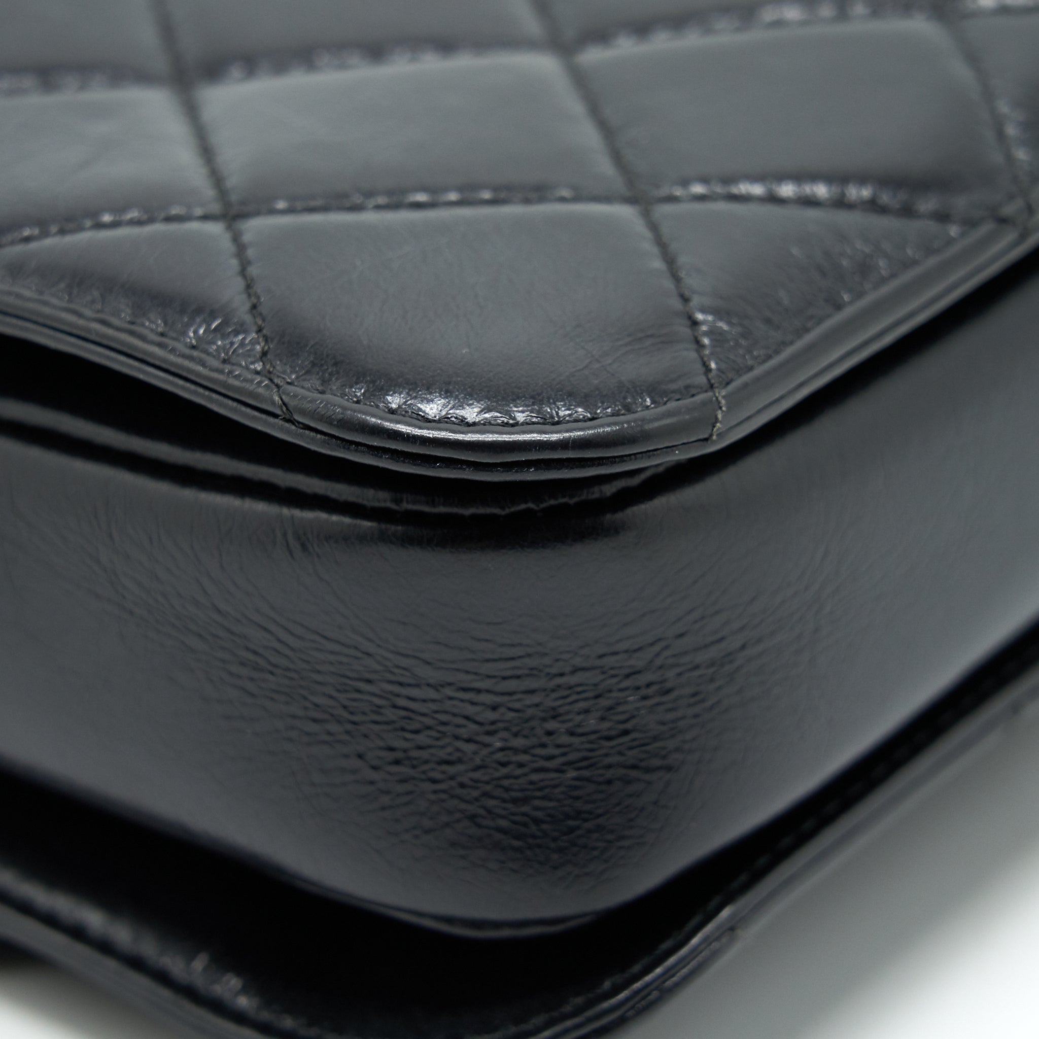CHANEL PERFECT EDGE FLAP BAG WITH CALFSKIN RUTHENIUM GHW