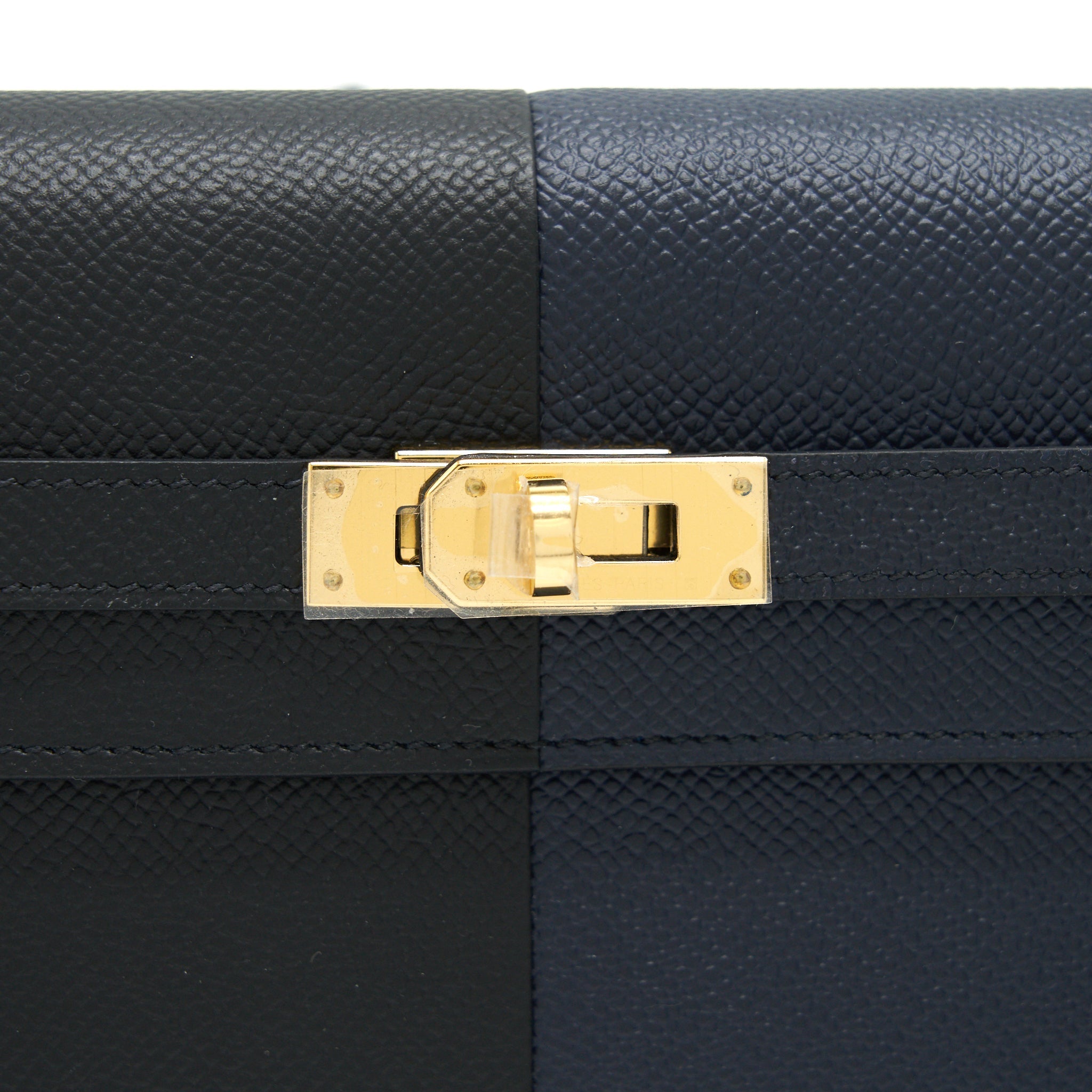 HERMES KELLY TO GO EPSOM BLEU INDIGO/ NOIR/ BLEU FRIDA GHW