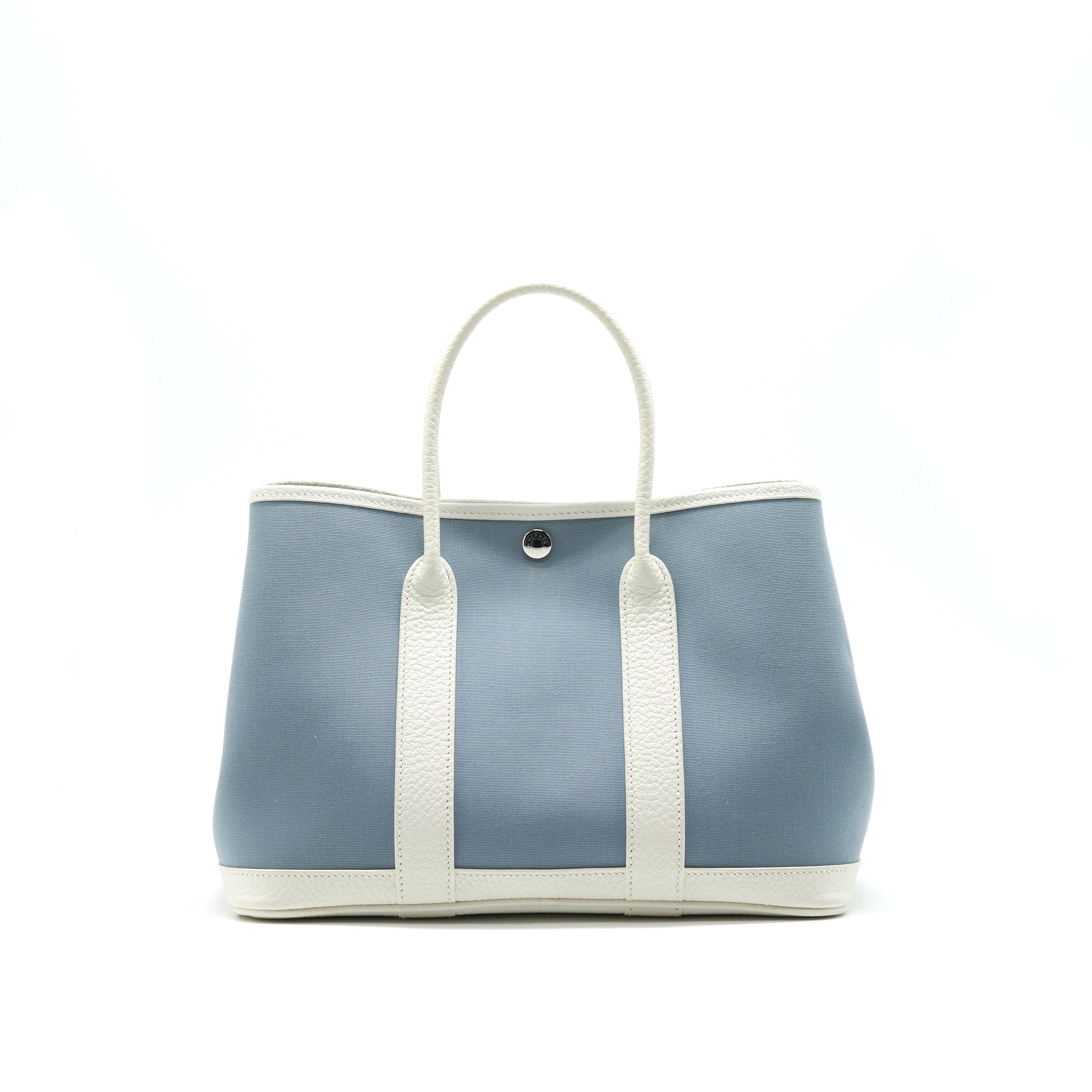 HERMES GARDEN PARTY 30 WHITE/BLUE JEAN SHW