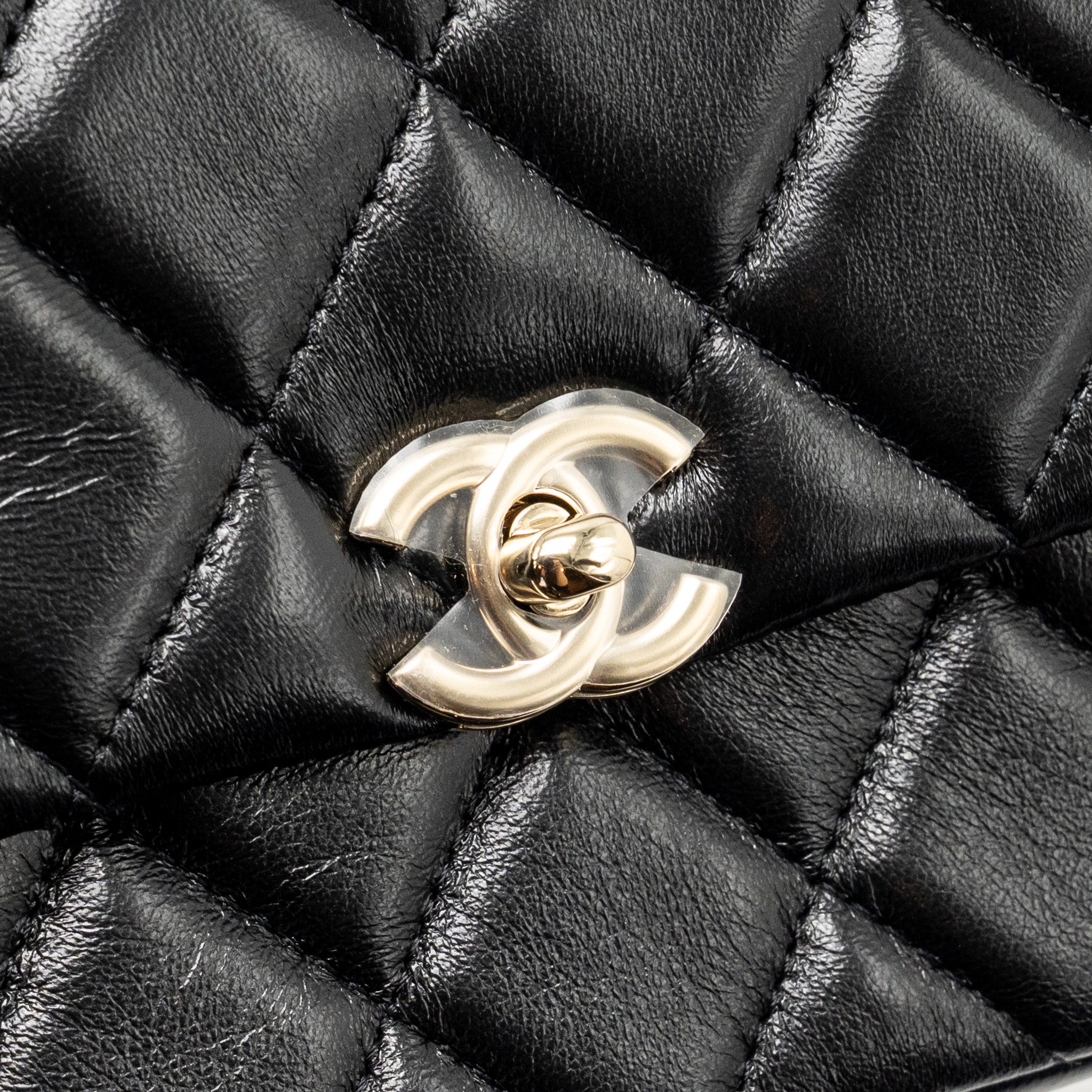 CHANEL 25S MINI FLAP BAG LAMBSKIN BLACK GHW(MICROCHIP)