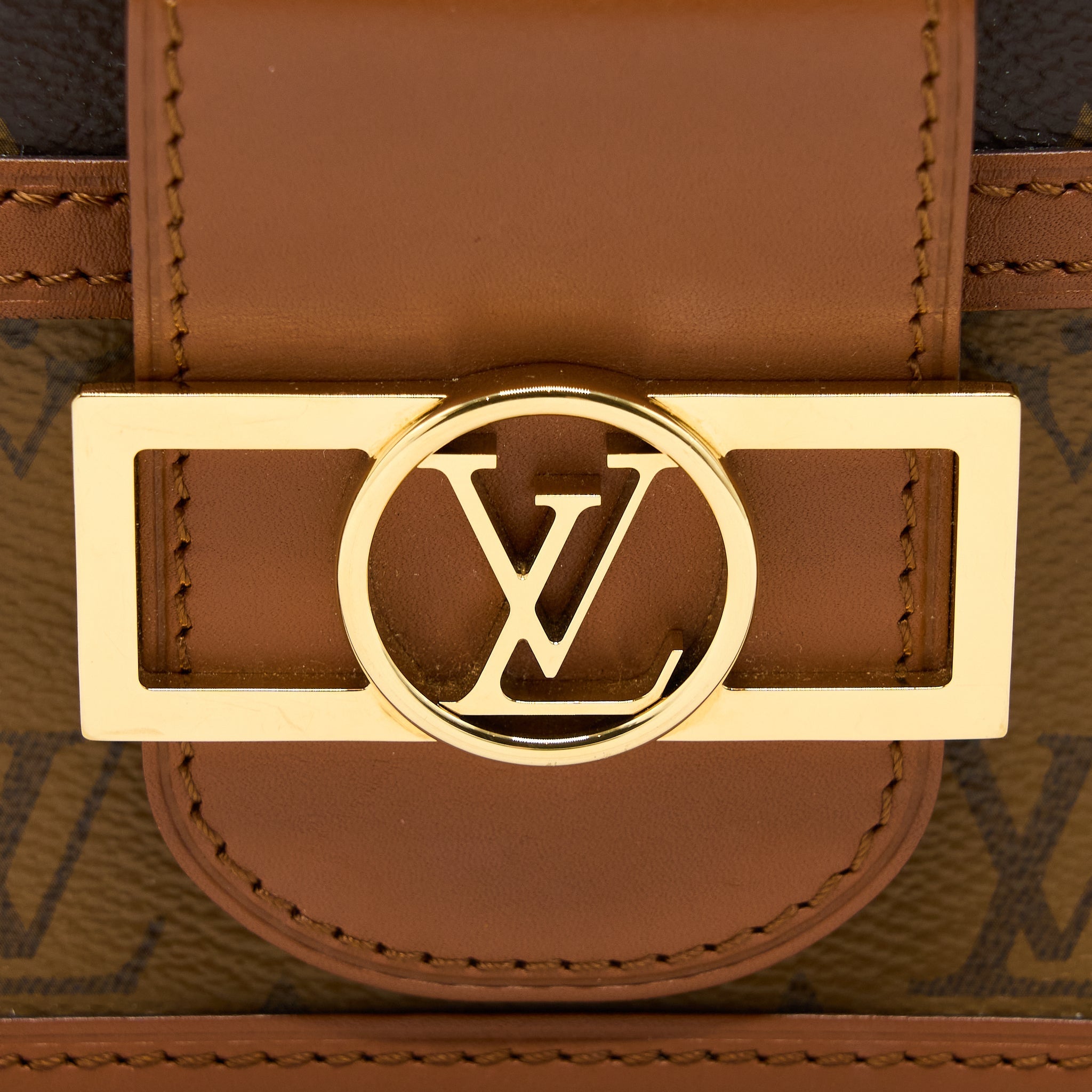 LOUIS VUITTON MINI DAUPHINE MONOGRAM REVERSE CANVAS GHW