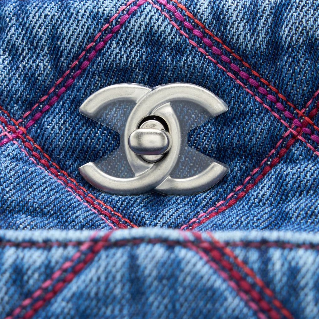 CHANEL COCO BEACH DENIM TOTE BAG SHW (MICROCHIP)