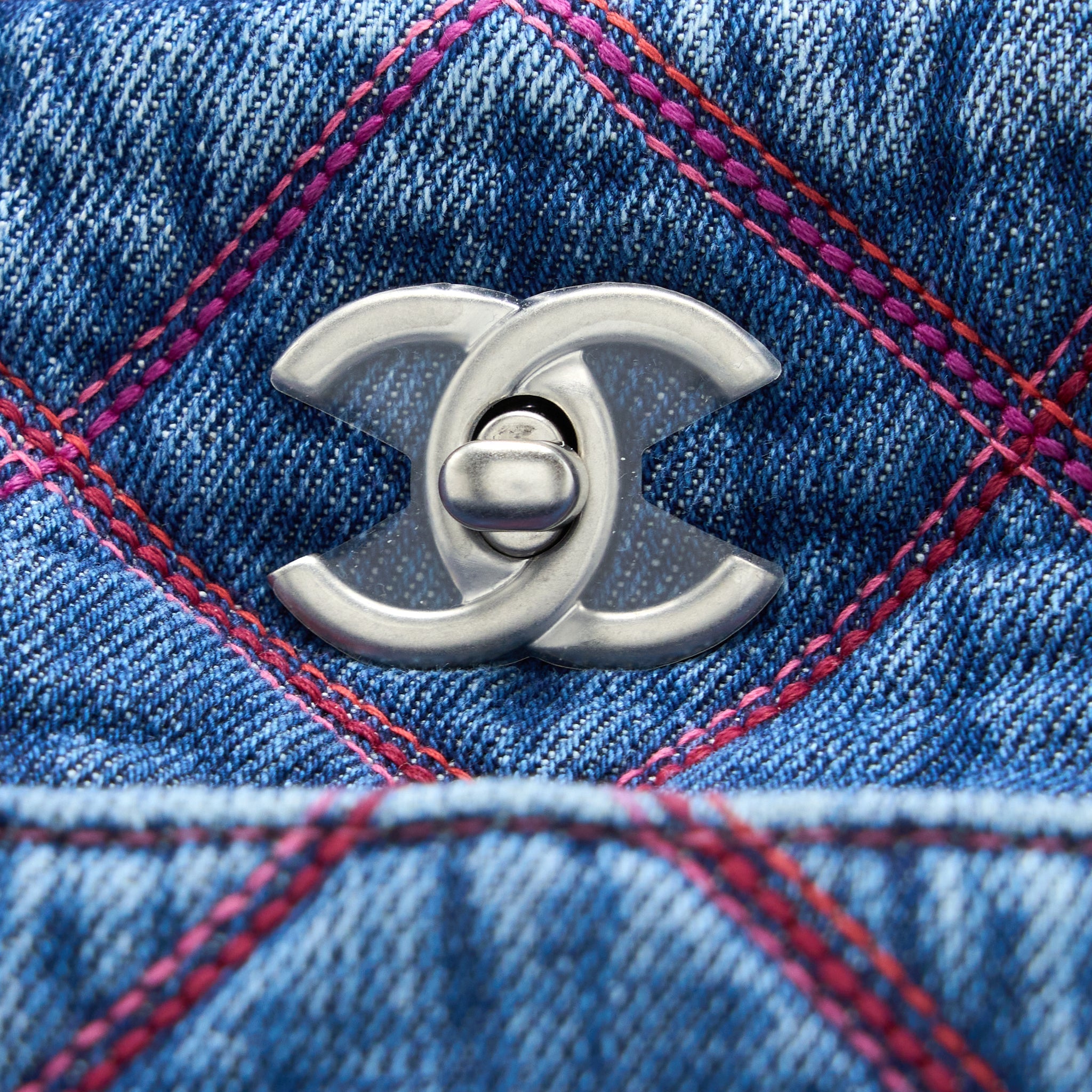 CHANEL COCO BEACH DENIM TOTE BAG SHW (MICROCHIP)