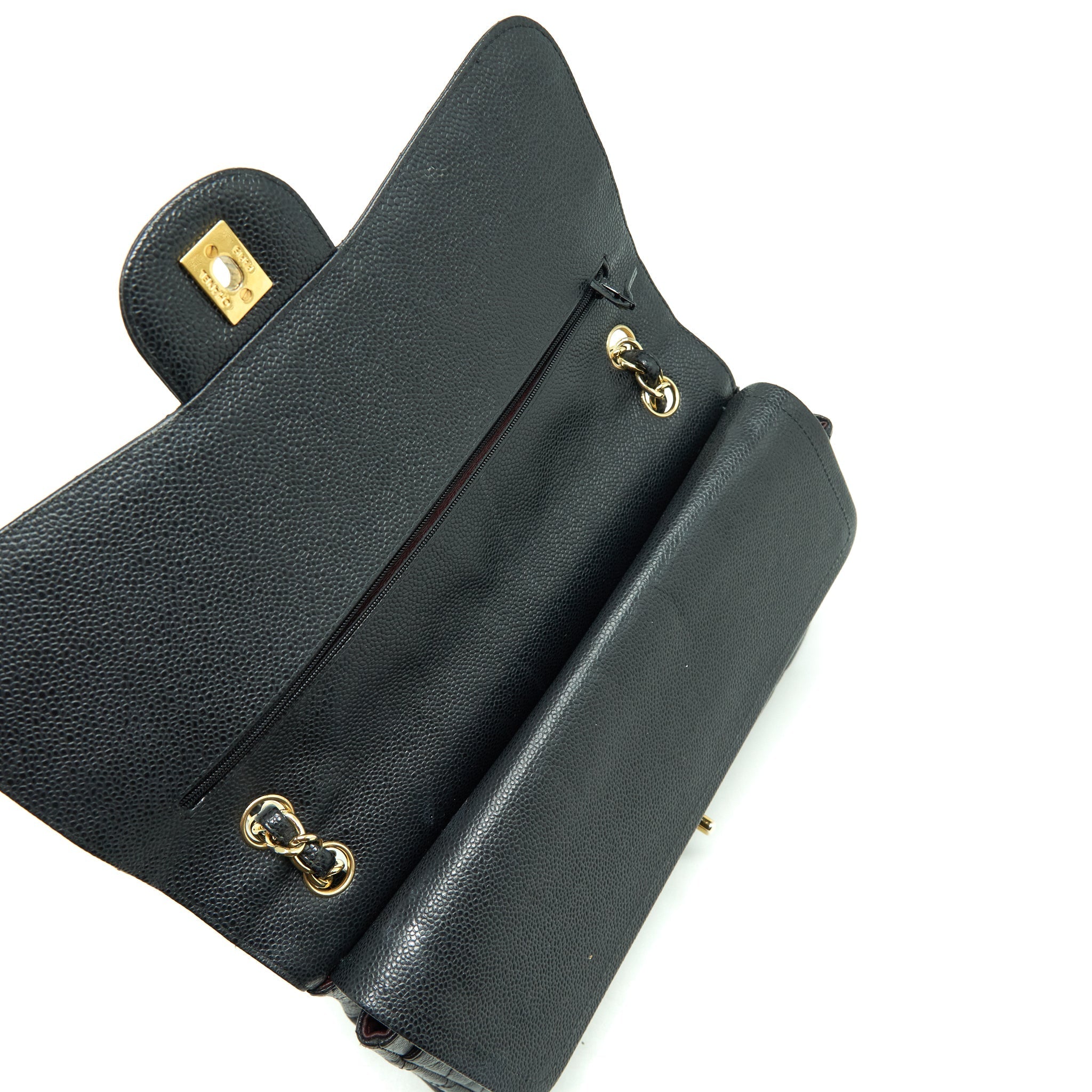 CHANEL JUMBO CLASSIC DOUBLE FLAP BAG CAVIAR BLACK GHW