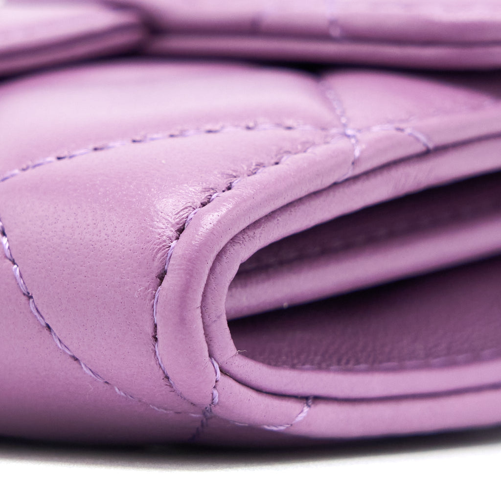 CHANEL CLUTCH ON CHAIN LAMBSKIN PURPLE SHW