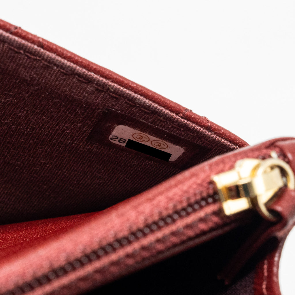 CHANEL WALLET ON CHAIN LAMBSKIN BURGUNDY GHW