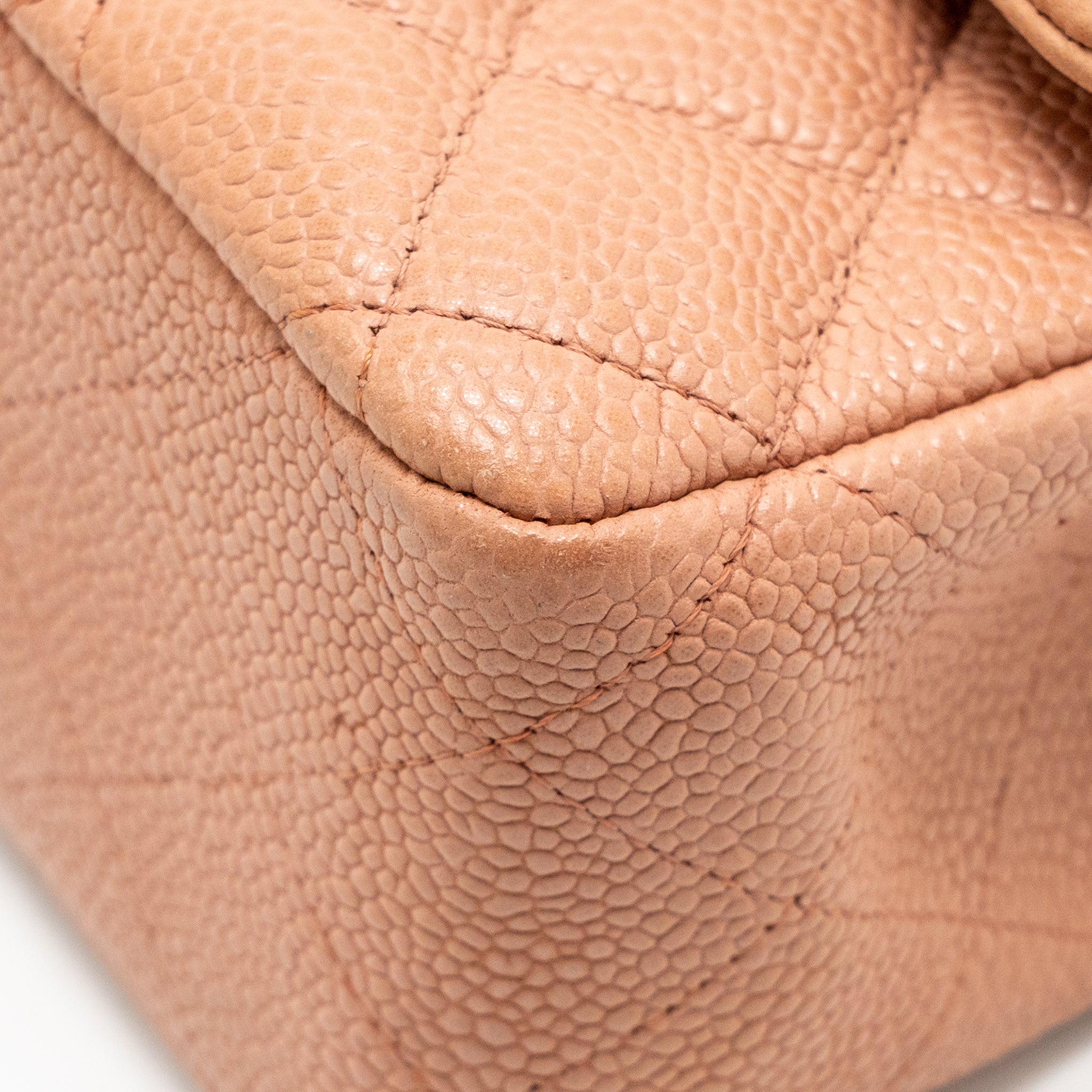 CHANEL MEDIUM CLASSIC DOUBLE FLAP BAG CAVIAR DARK PINK SHW
