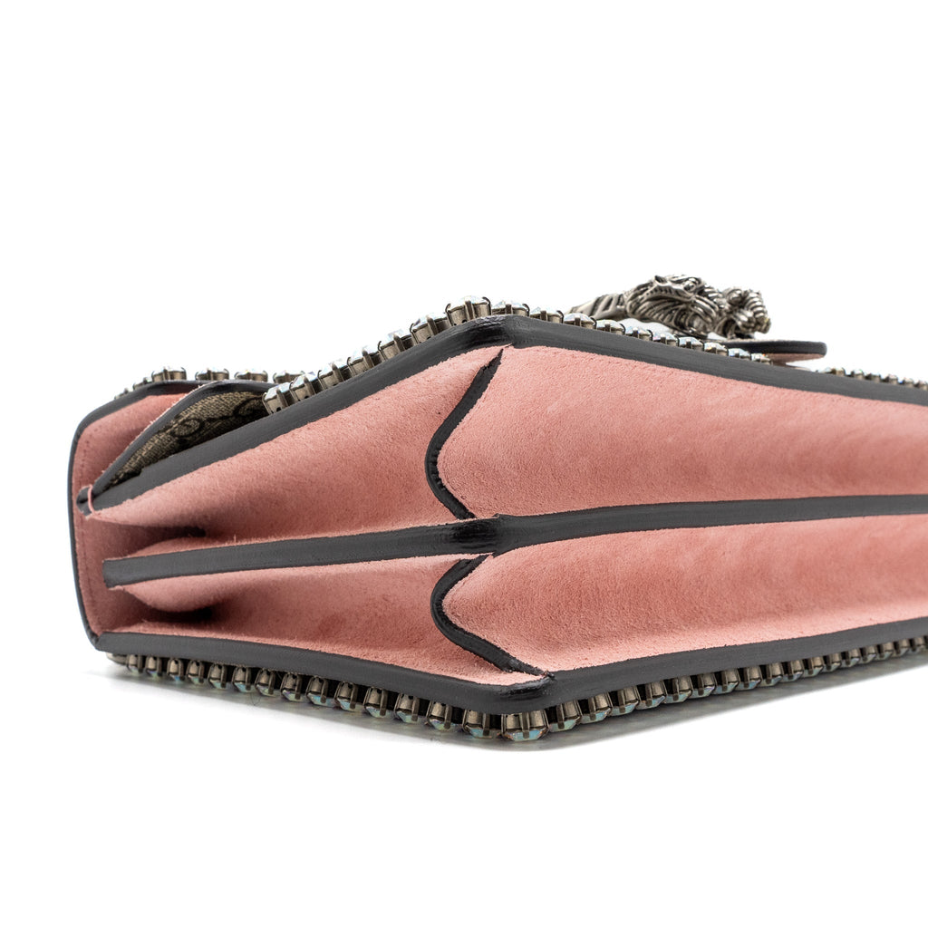 GUCCI DIONYSUS SHOULDER BAG GG SUPREME CANVAS/SUEDE PINK/BROWN LIMITED EDITION SHW