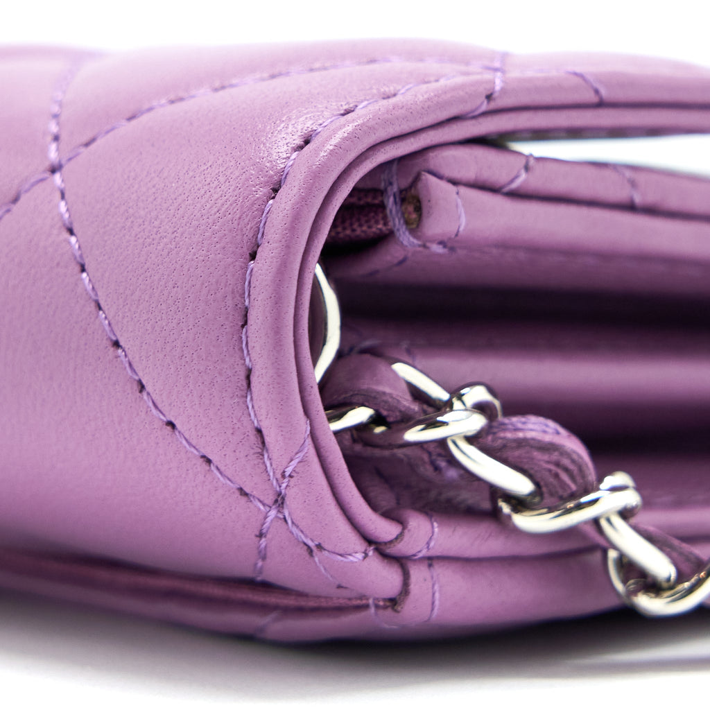 CHANEL CLUTCH ON CHAIN LAMBSKIN PURPLE SHW
