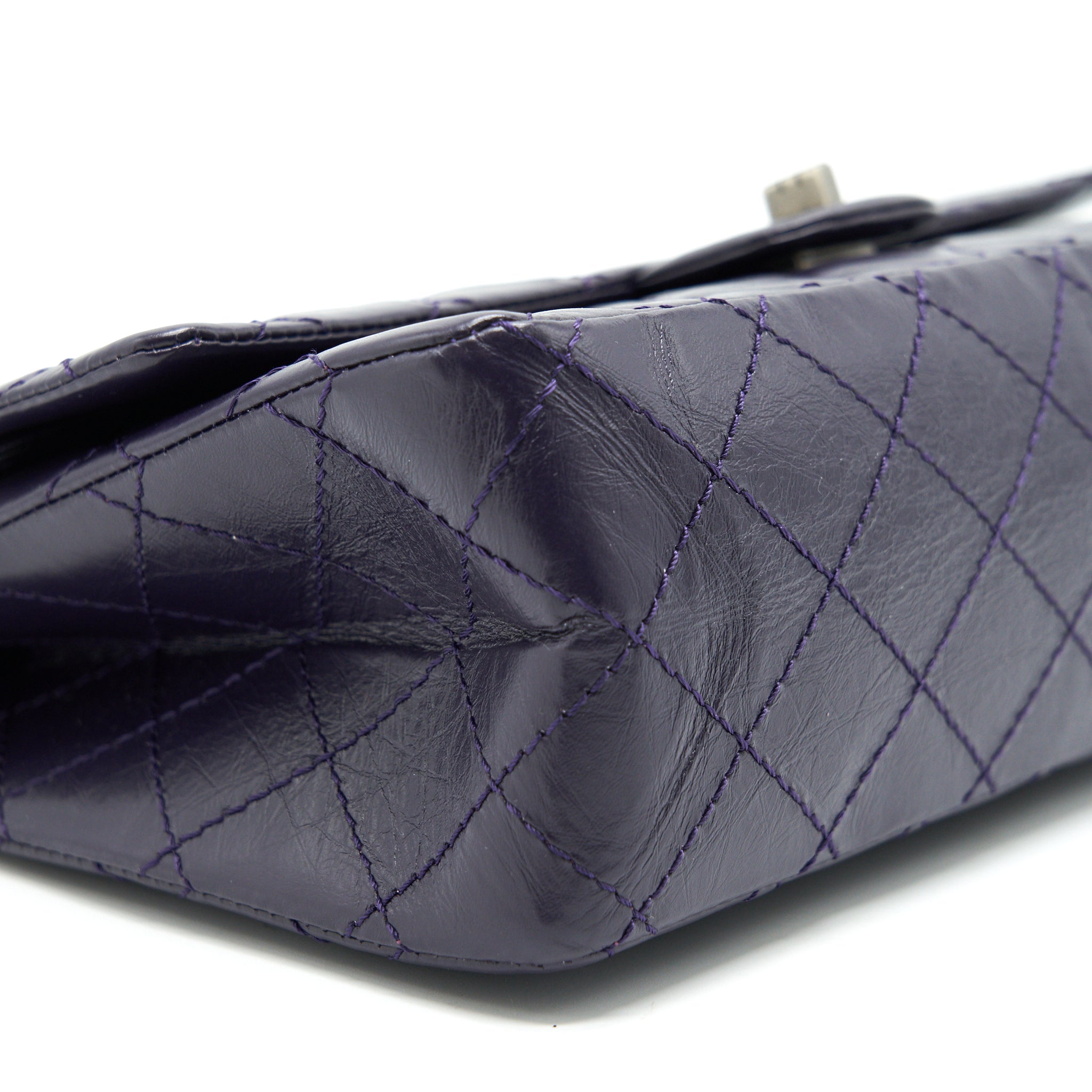 CHANEL REISSUE 226 IN DARK PURPLE WITH SILVER RUTHENIUM HARDWARE