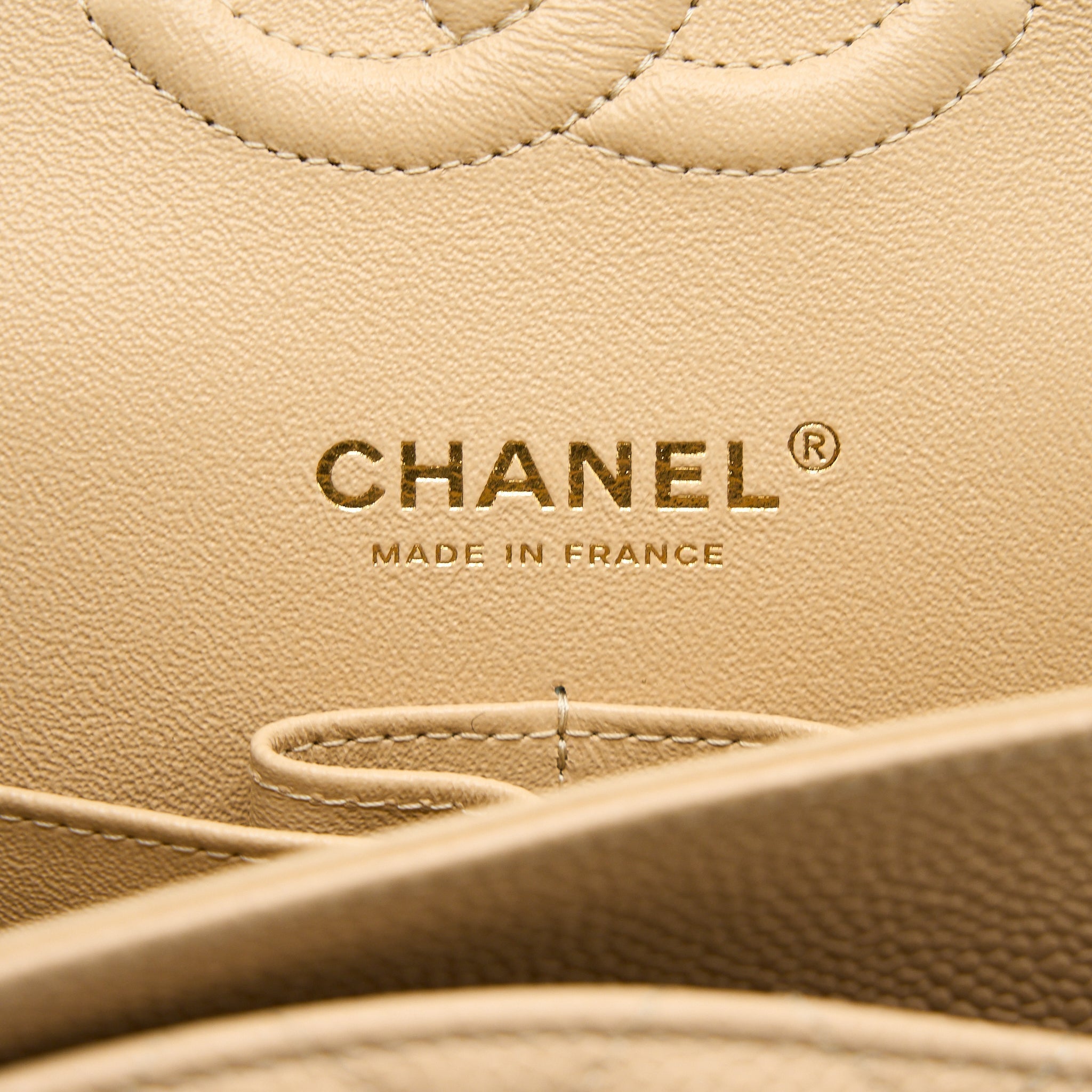 CHANEL MEDIUM CLASSIC DOUBLE FLAP BAG CAVIAR BEIGE GHW
