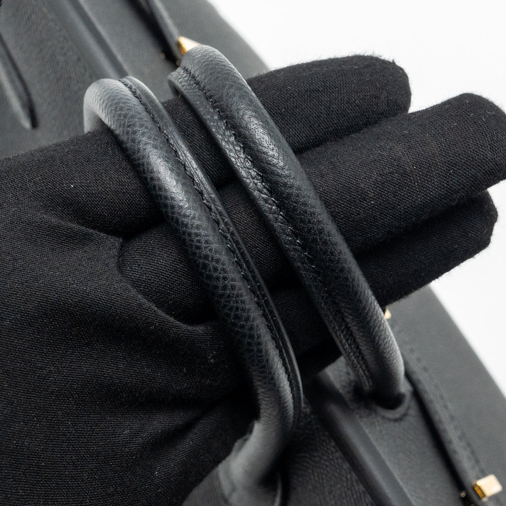 HERMES BIRKIN 25 SELLIER EPSOM BLACK GHW