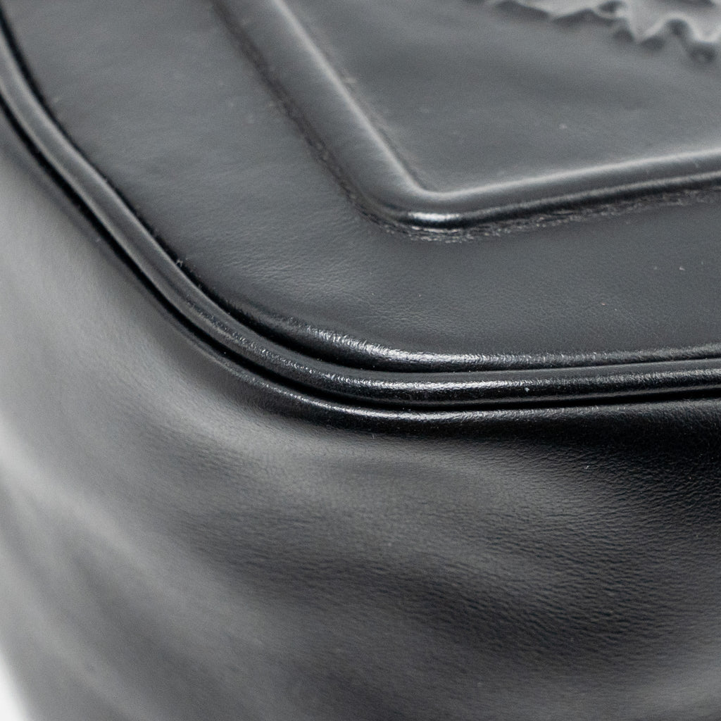PRADA TRIANGLE SHOULDER BAG LEATHER BLACK SHW