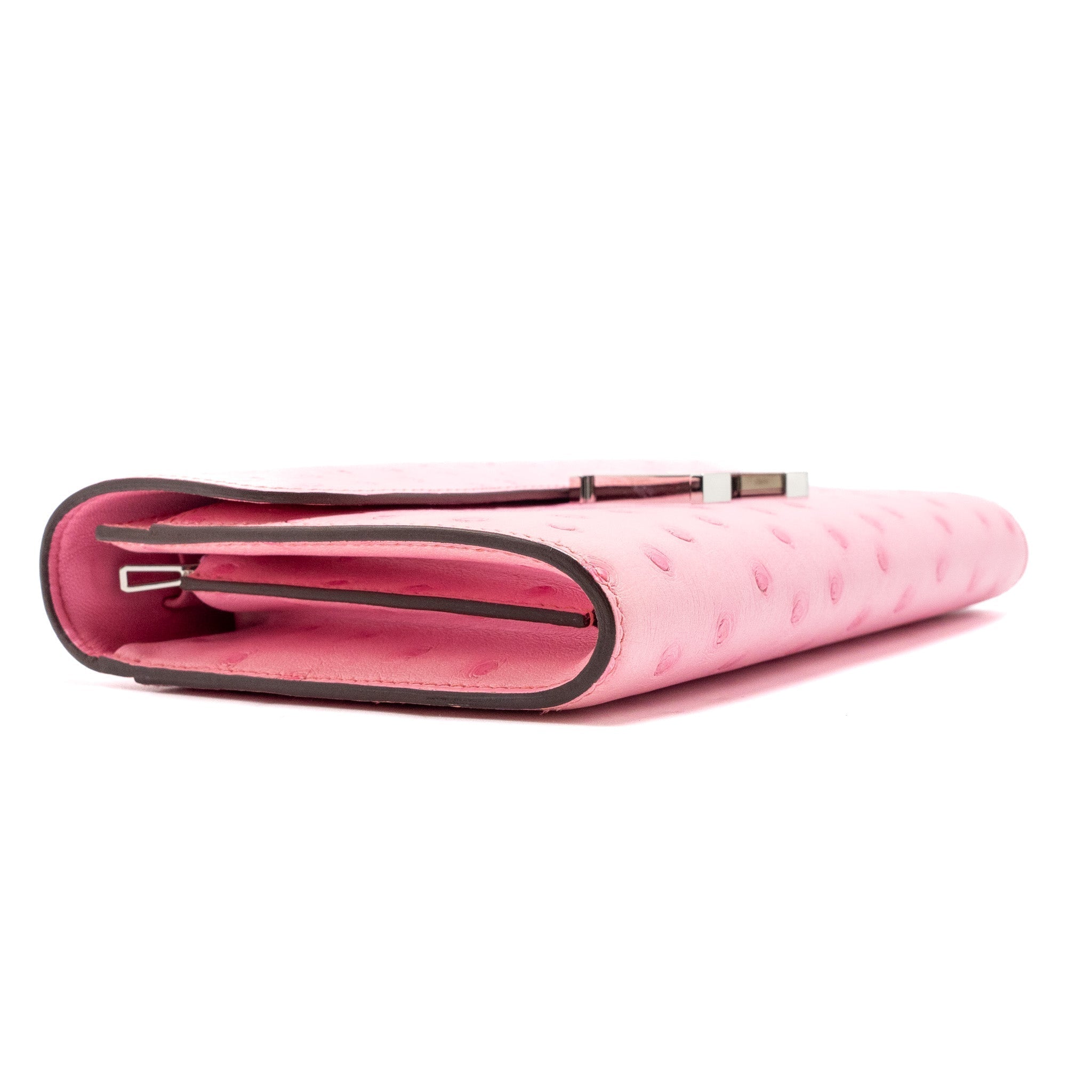 HERMES CONSTANCE TO GO OSTRICH BUBBLEGUM PINK SHW