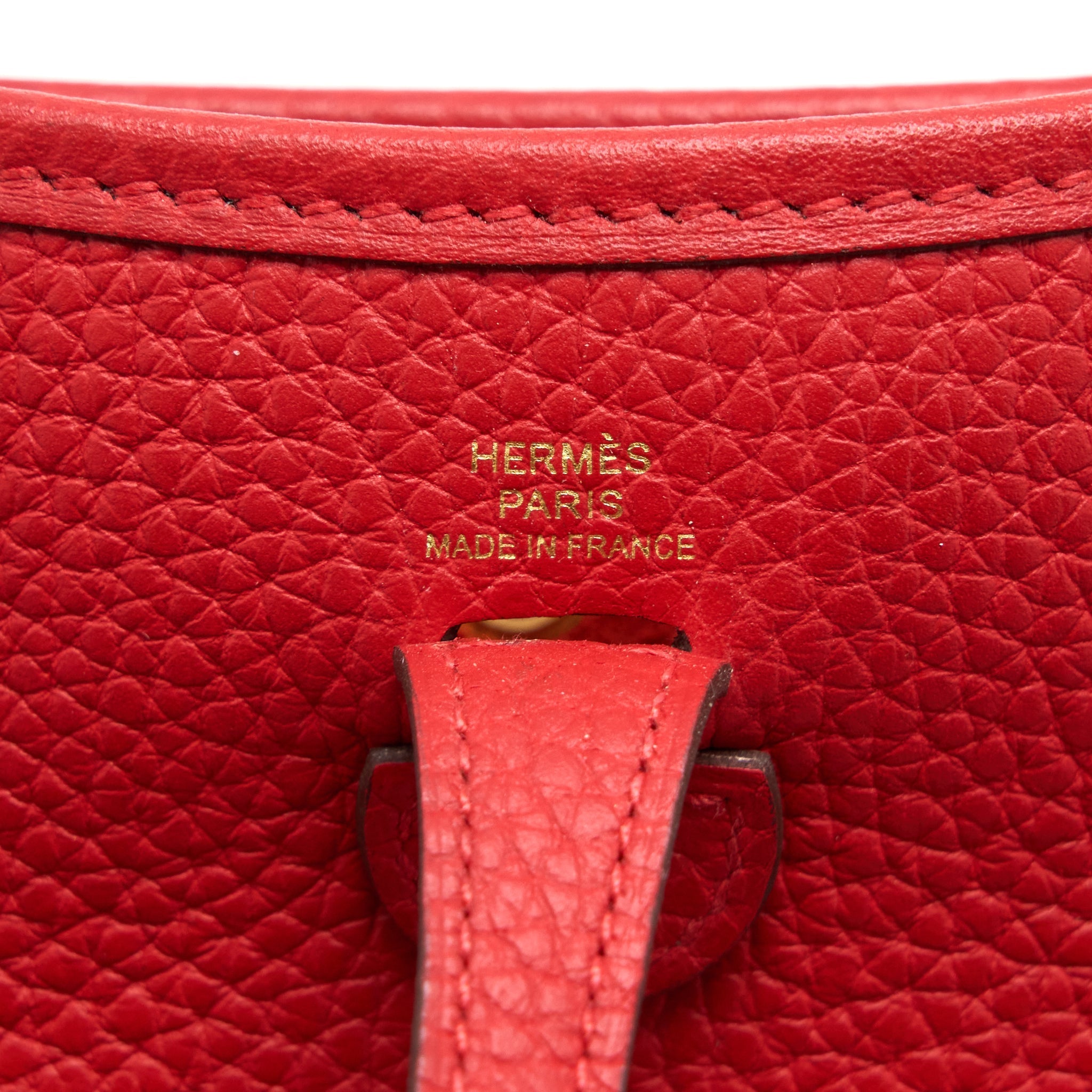 HERMES MINI EVELYNE CLEMENCE ROUGE DE COEUR GHW