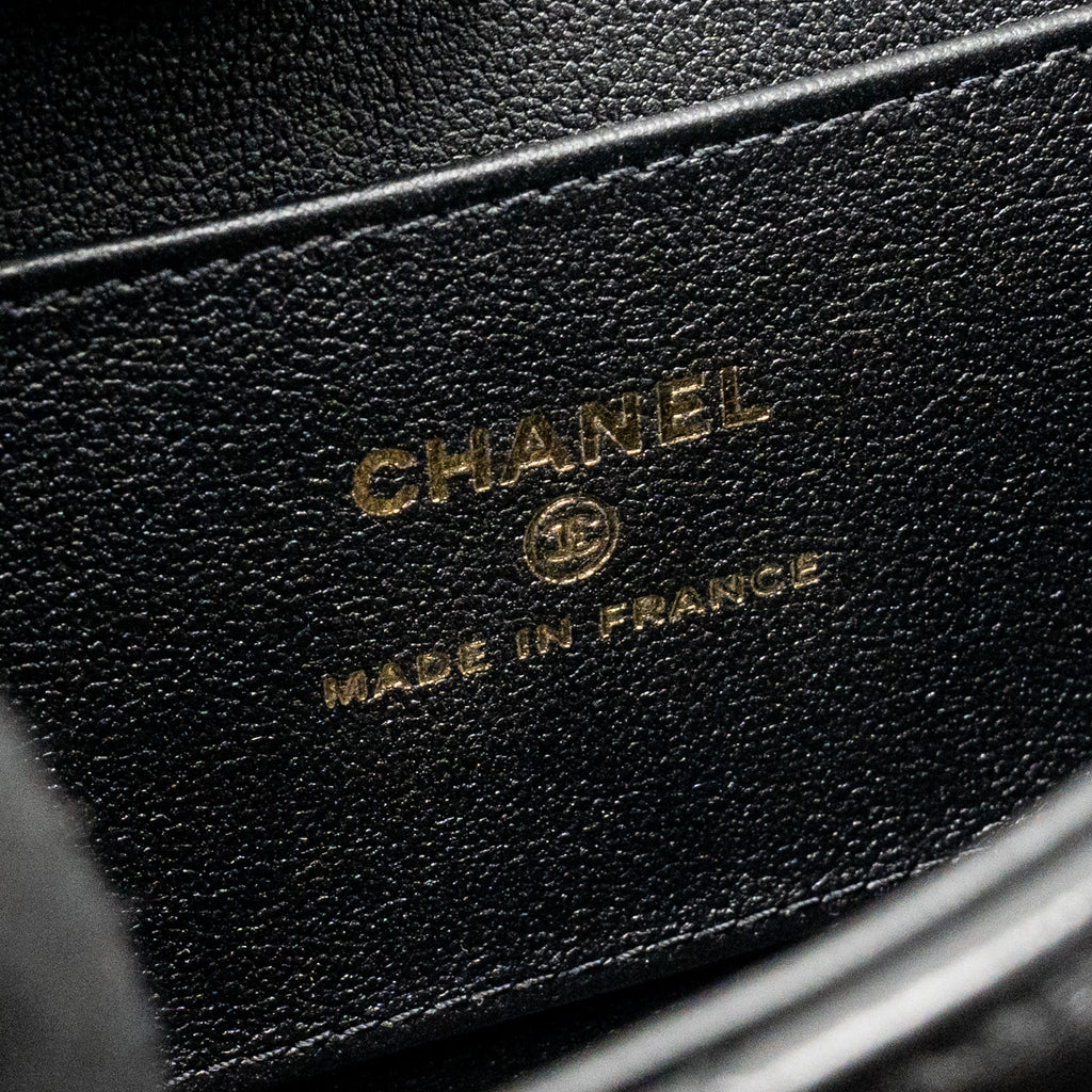 CHANEL 25S MINI FLAP BAG LAMBSKIN BLACK GHW(MICROCHIP)