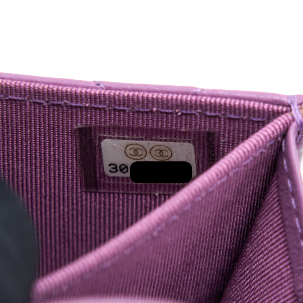 CHANEL CLUTCH ON CHAIN LAMBSKIN PURPLE SHW