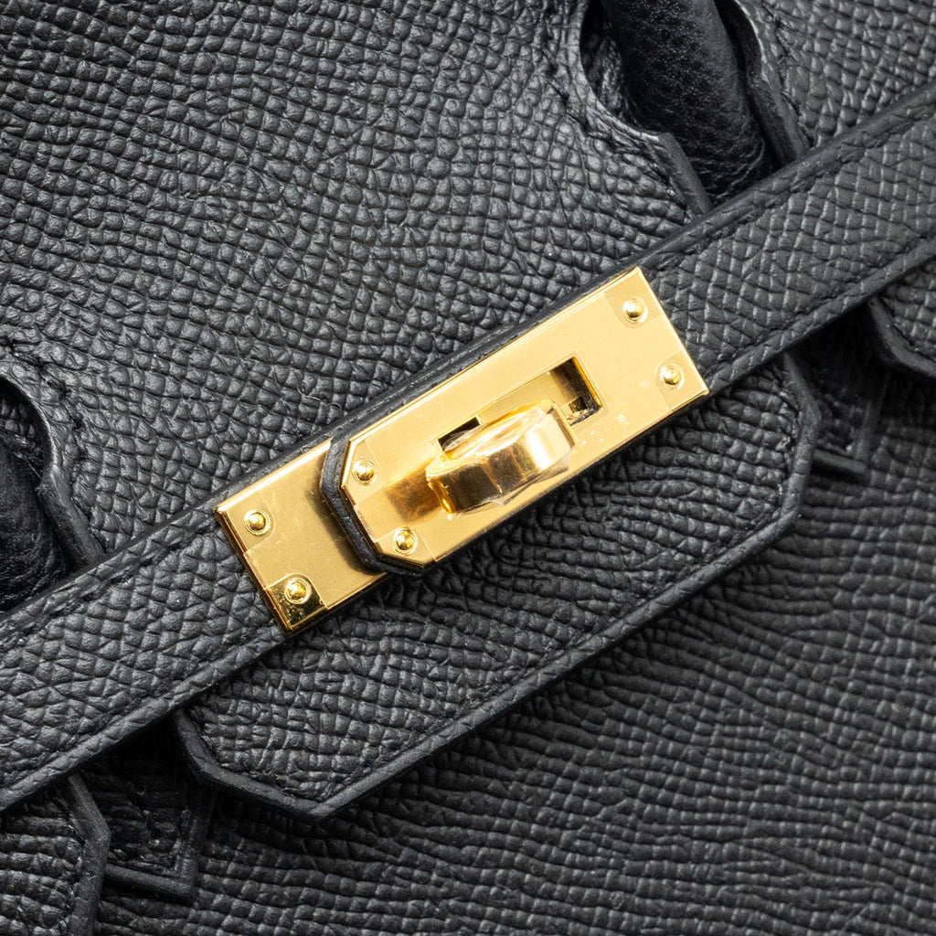 HERMES BIRKIN 25 SELLIER EPSOM BLACK GHW