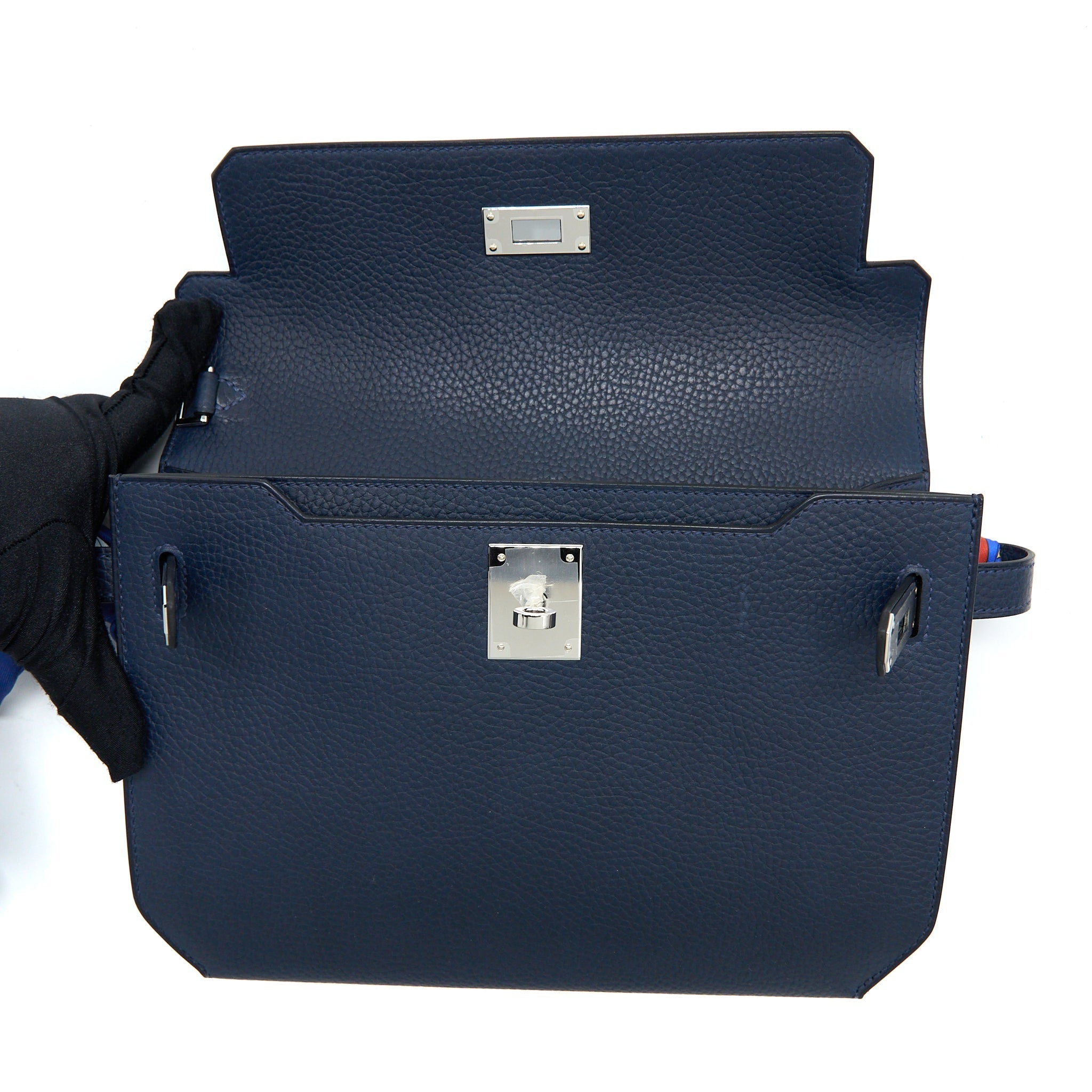 HERMES KELLY DEPECHES 25 TOGO BLUE NUIT SHW
