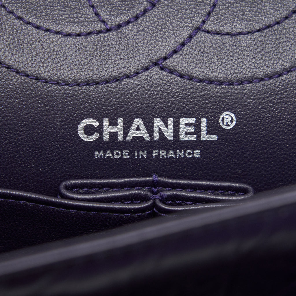 CHANEL REISSUE 226 IN DARK PURPLE WITH SILVER RUTHENIUM HARDWARE