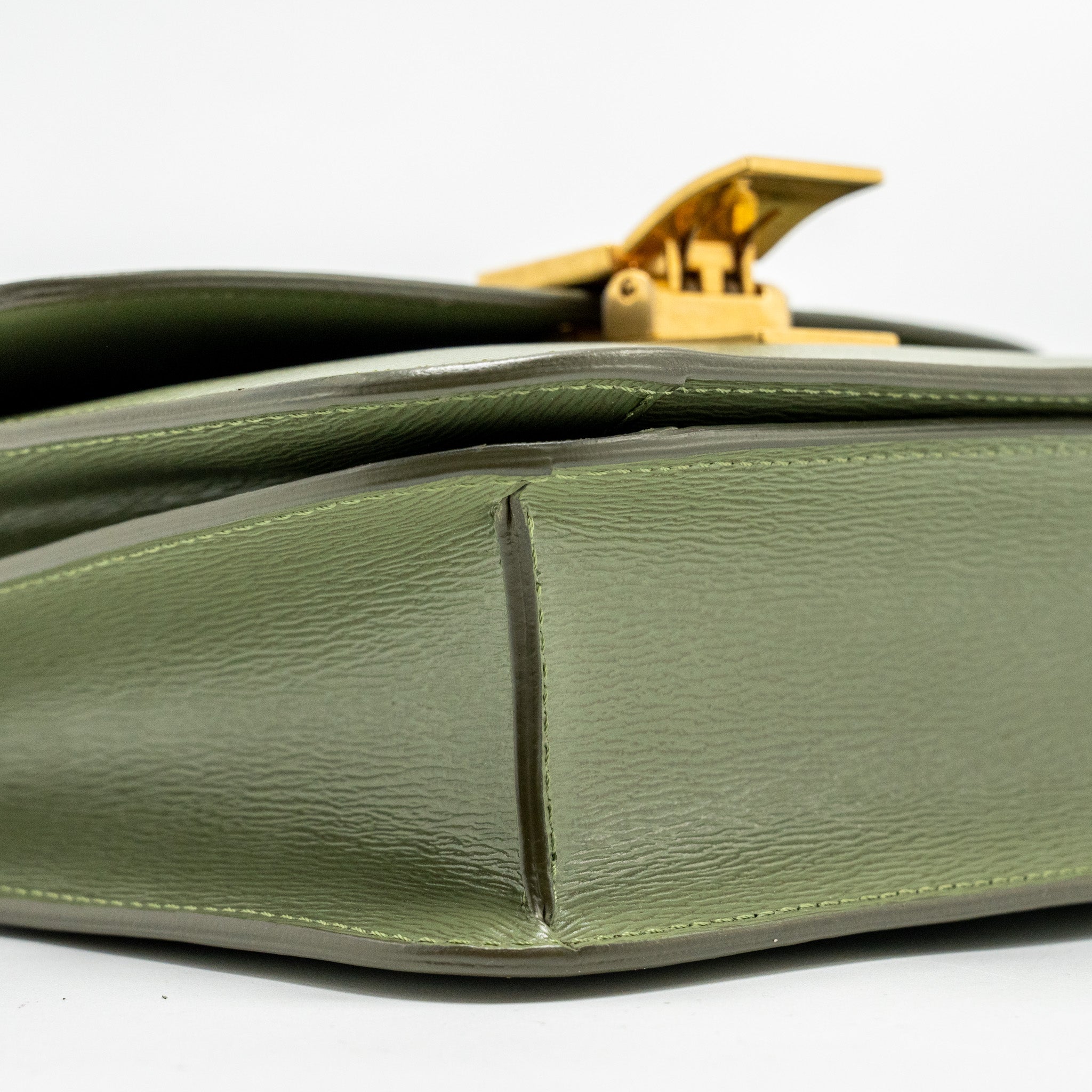 CELINE TEEN CLASSIC BOX BAG CALFSKIN GREEN GHW