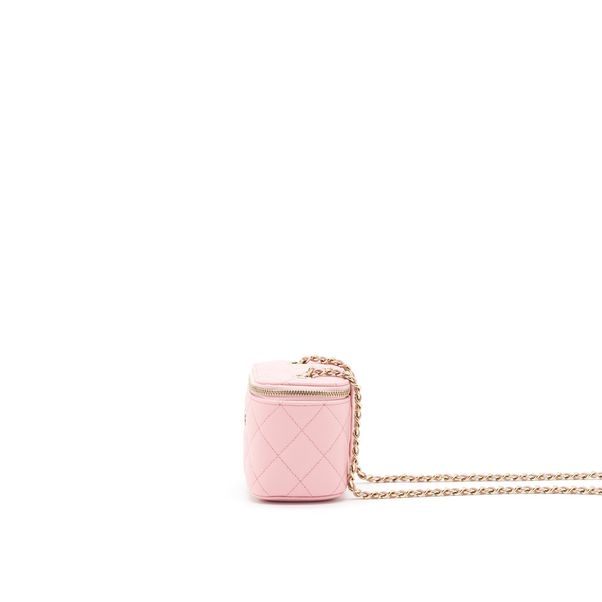 CHANEL 22C MINI VANITY WITH CHAIN CAVIAR PINK LGHW