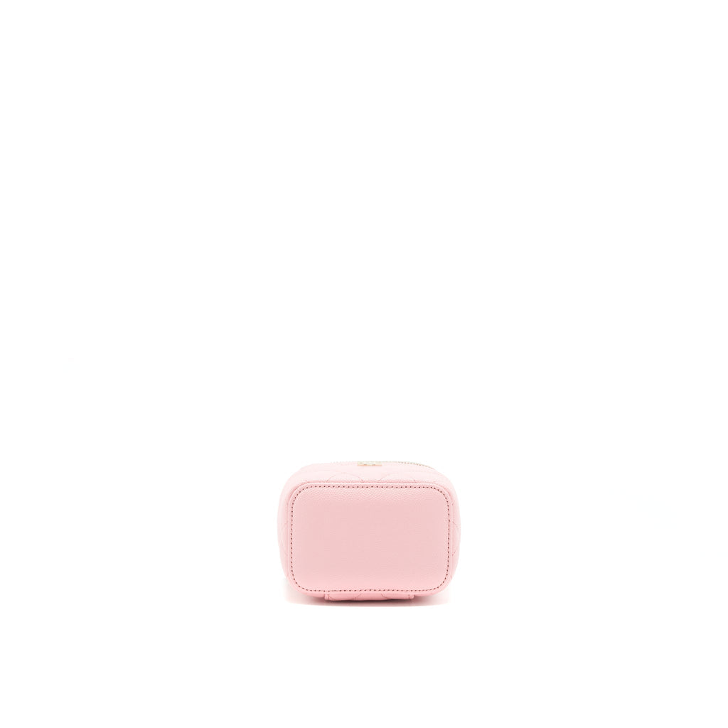 CHANEL 22C MINI VANITY WITH CHAIN CAVIAR PINK LGHW