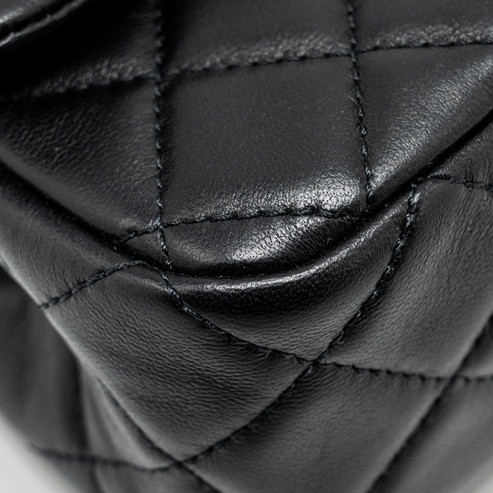 CHANEL PEARL CRUSH MINI RECTANGULAR FLAP BAG LAMBSKIN BLACK GHW (MICROCHIP)