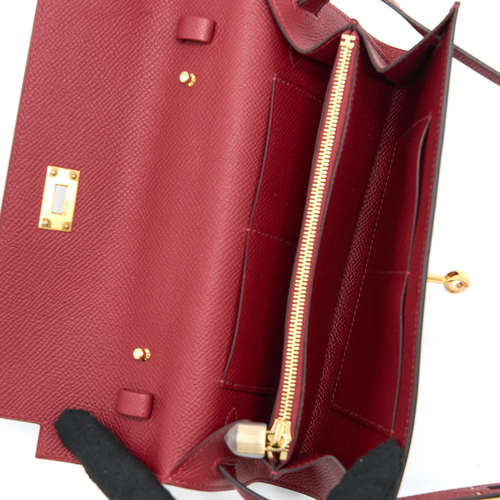 HERMES KELLY TO GO EPSOM K1 ROUGE GRENAT GHW
