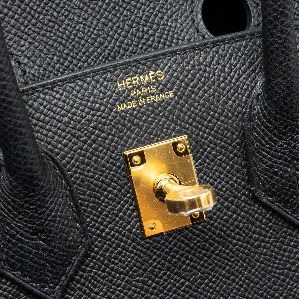 HERMES BIRKIN 25 SELLIER EPSOM BLACK GHW