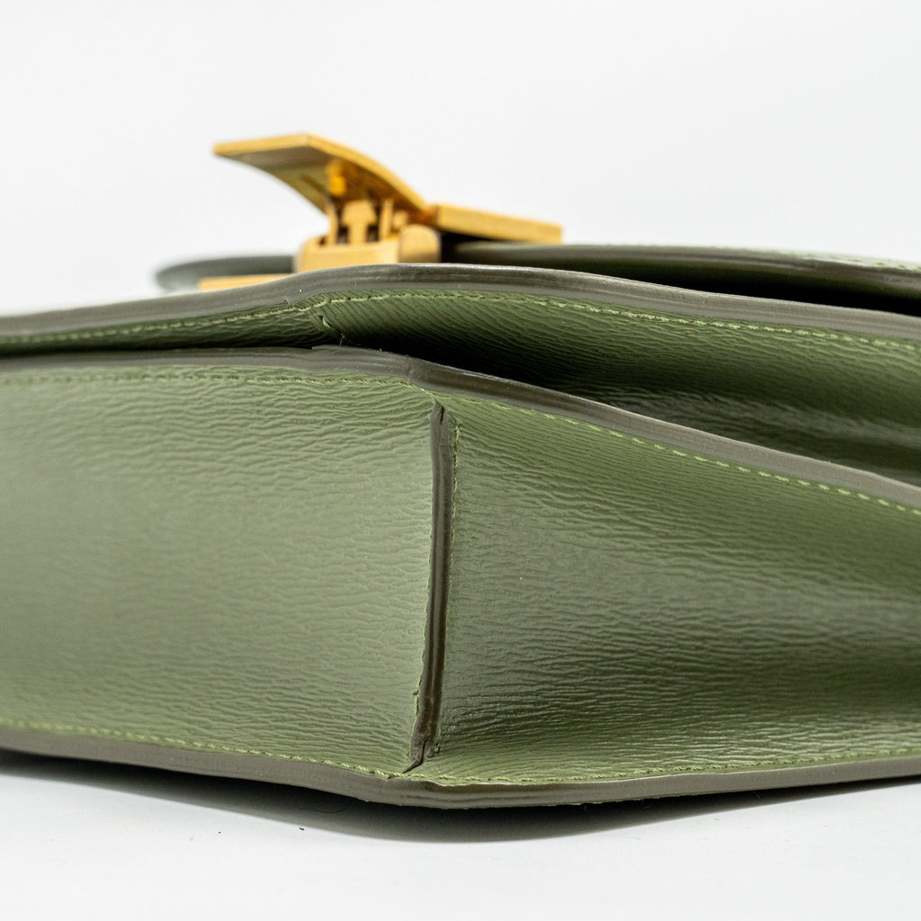CELINE TEEN CLASSIC BOX BAG CALFSKIN GREEN GHW