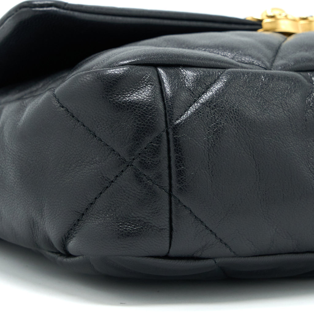 CHANEL SMALL 19 BAG GOATSKIN BLACK GHW