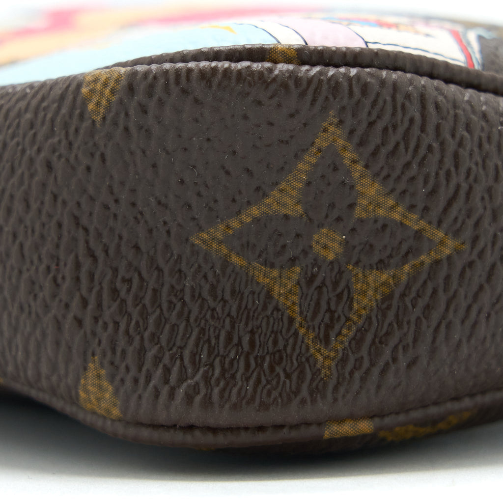 LOUIS VUITTON 2022 CHRISTMAS LIMITED MINI POCHETTE ACCESSORIES MONOGRAM CANVAS SEOUL BOUTIQUE GHW