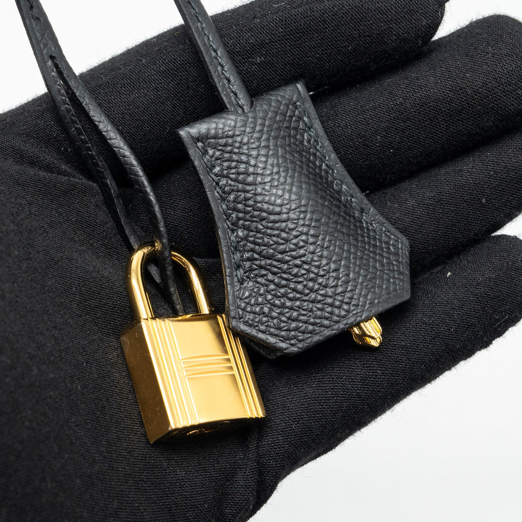 HERMES BIRKIN 25 SELLIER EPSOM BLACK GHW