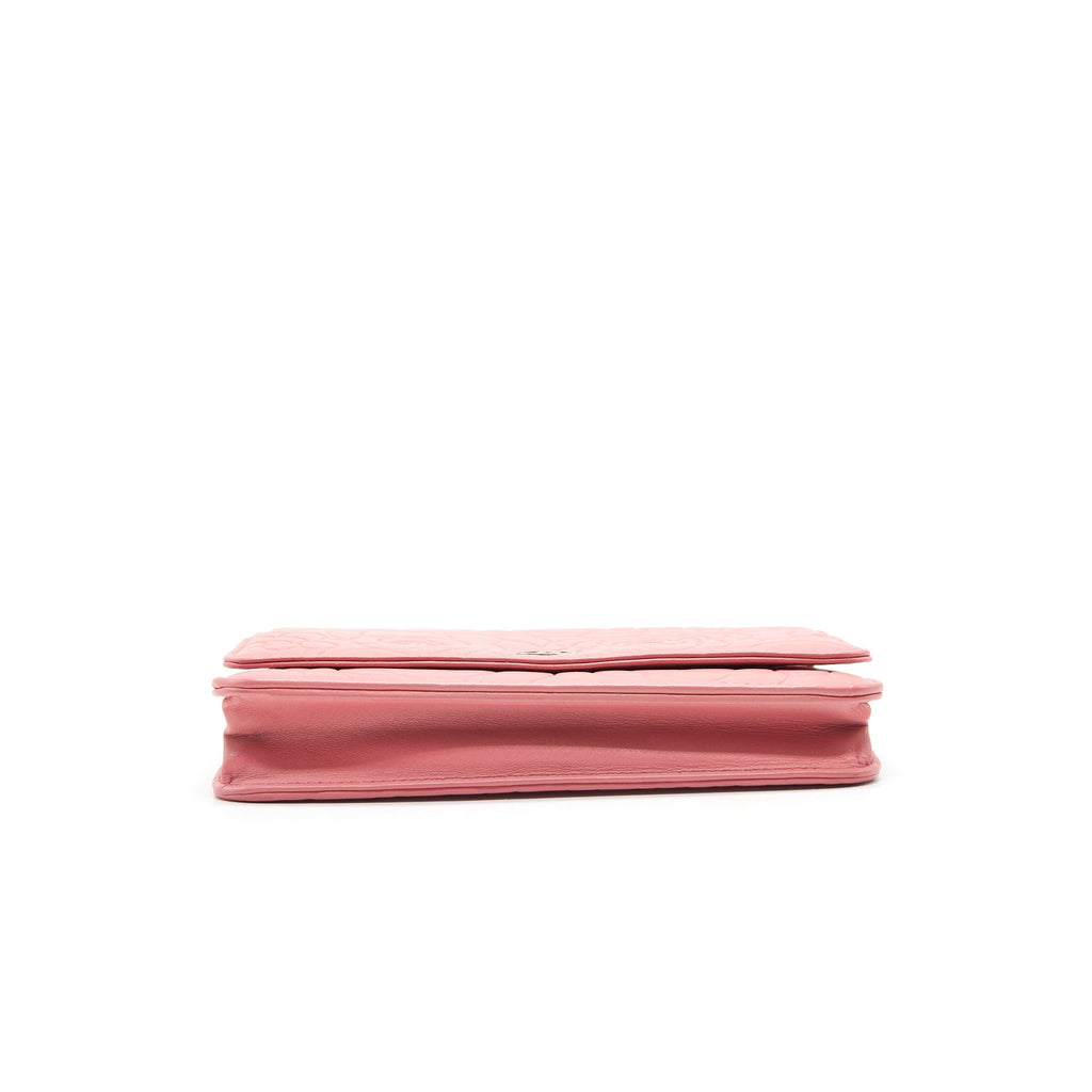 CHANEL CAMELIA WALLET ON CHAIN PINK SHW