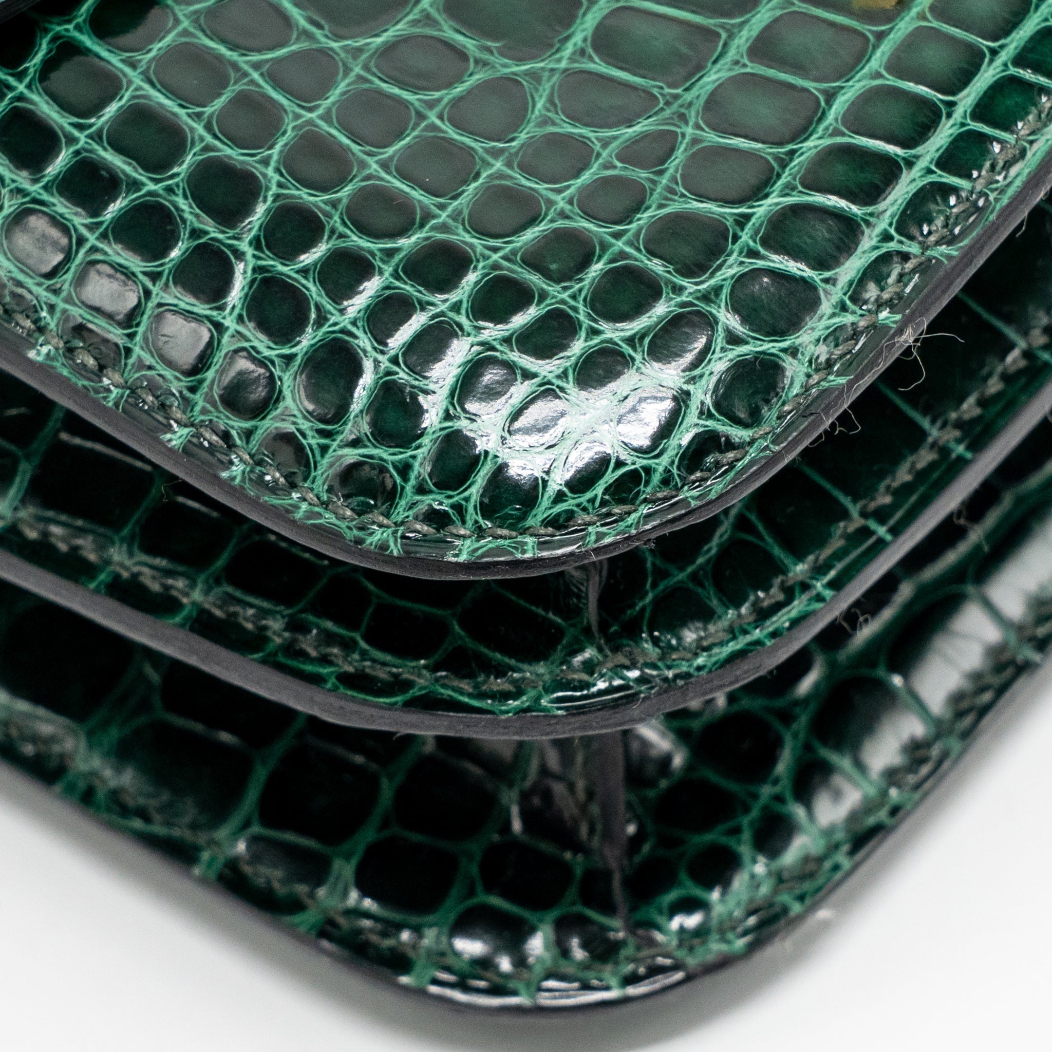 HERMES MINI CONSTANCE SHINY ALLIGATOR MISSISSIPPIENSIS VERT FONCE GHW