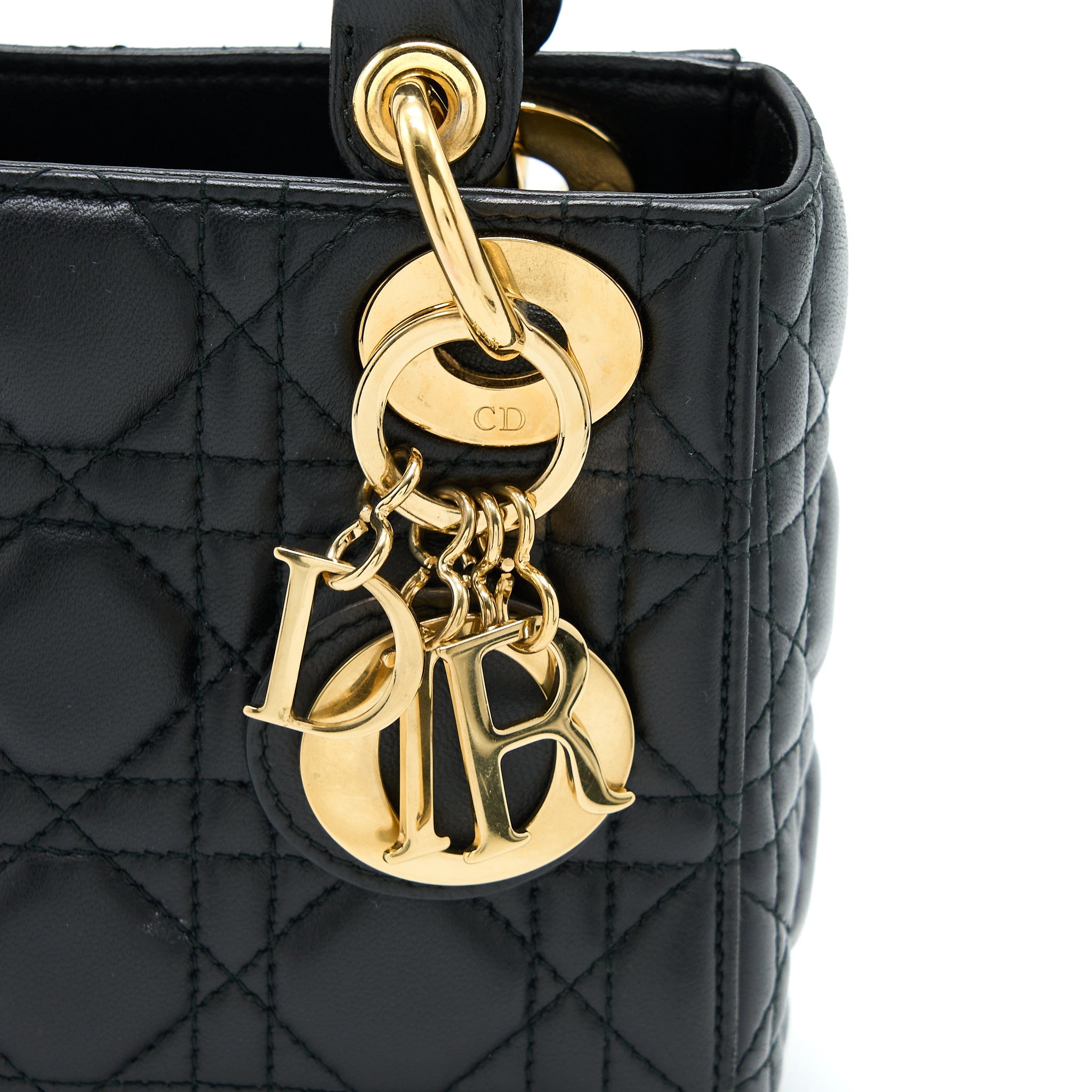 DIOR MINI LADY DIOR LAMBSKIN BLACK GHW