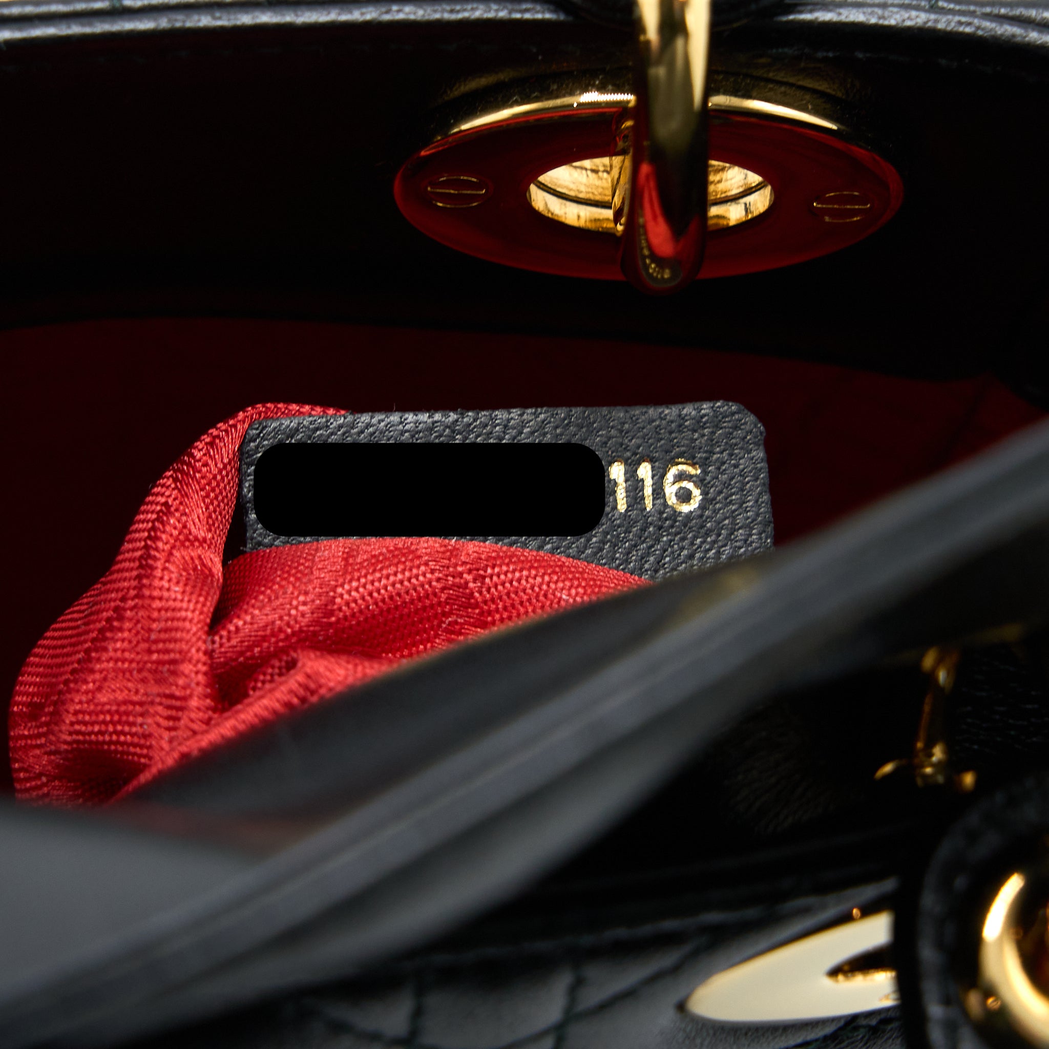 DIOR MINI LADY DIOR LAMBSKIN BLACK GHW