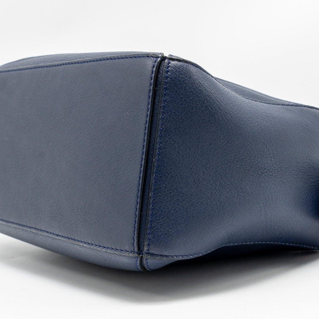 LOEWE SMALL PUZZLE BAG CALFSKIN NAVY SHW