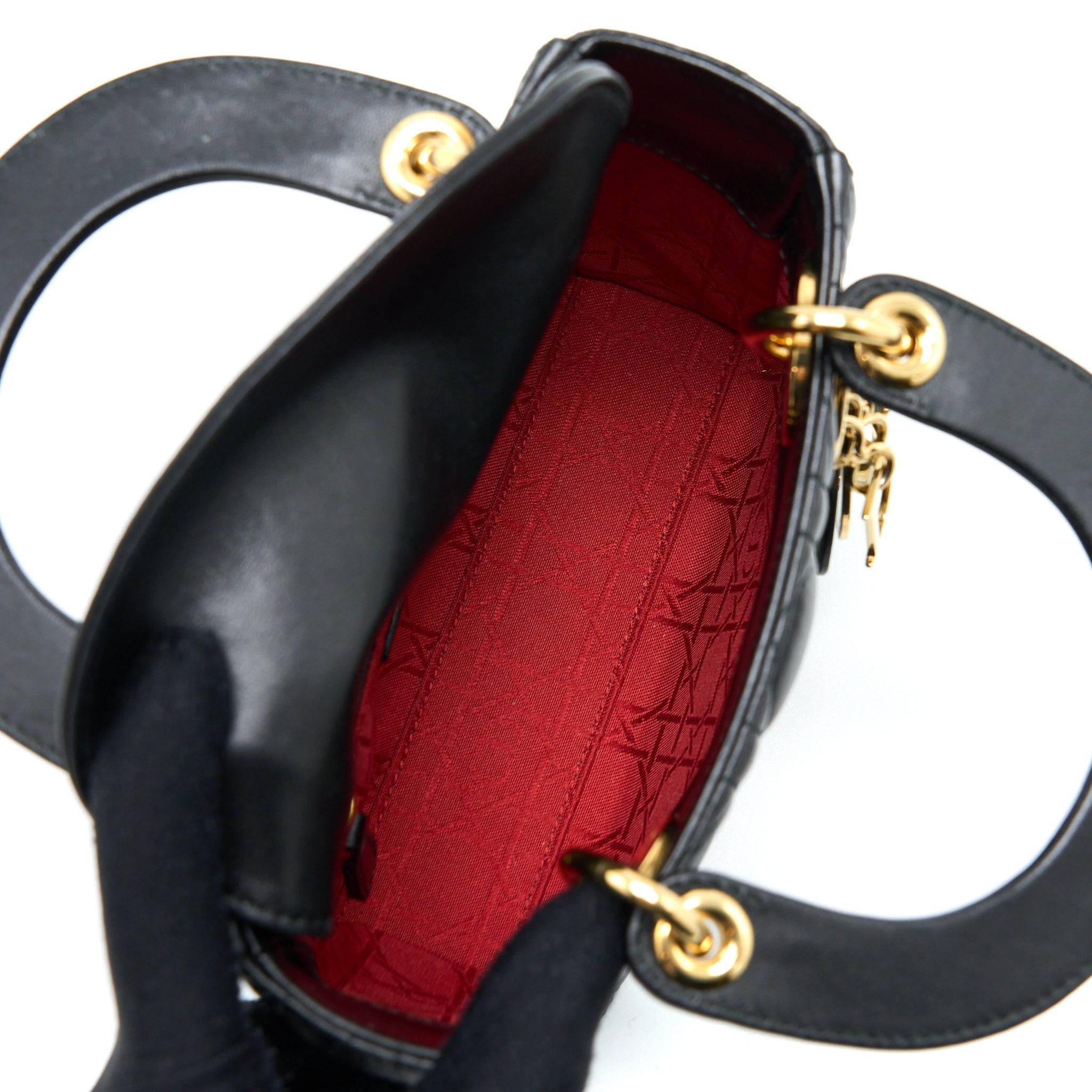 DIOR MINI LADY DIOR LAMBSKIN BLACK GHW