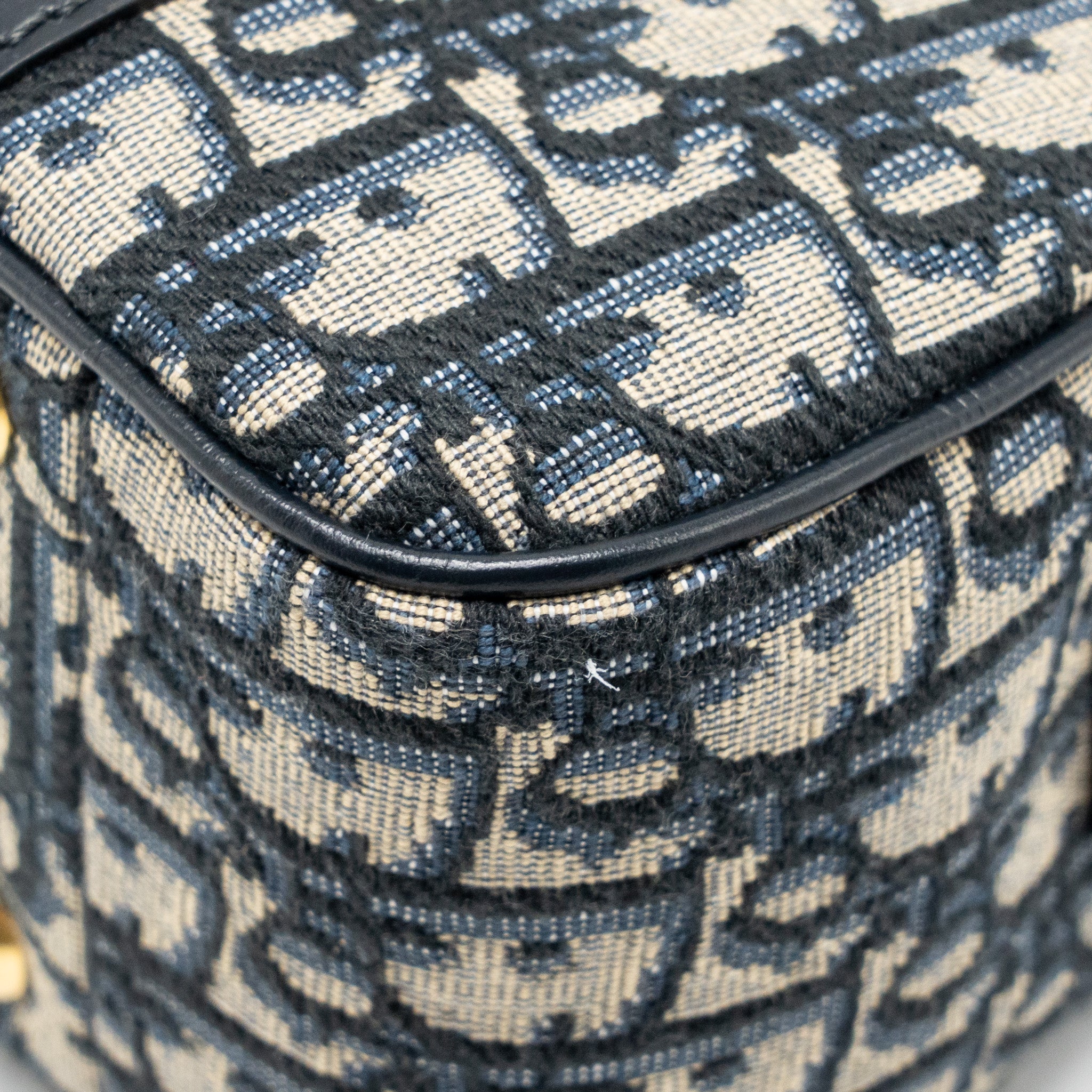 DIOR MEDIUM BOWLING BAG DIOR OBLIQUE CANVAS BLUE GHW