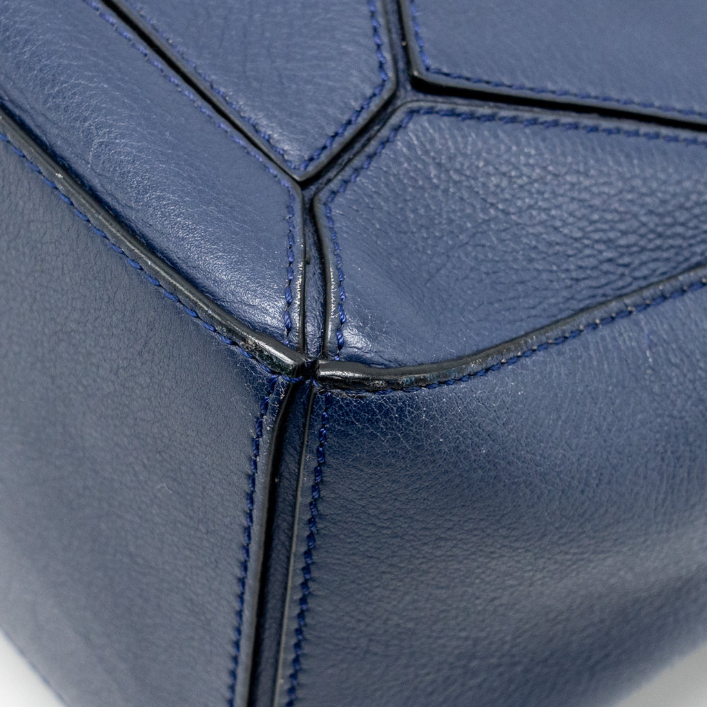 LOEWE SMALL PUZZLE BAG CALFSKIN NAVY SHW